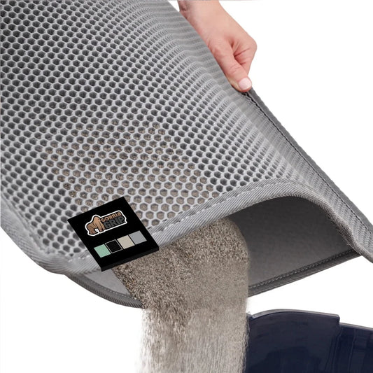 Waterproof Cat Litter Mat, Easy to Clean Honeycomb Waste Trapping Mats, 24X15 Gray