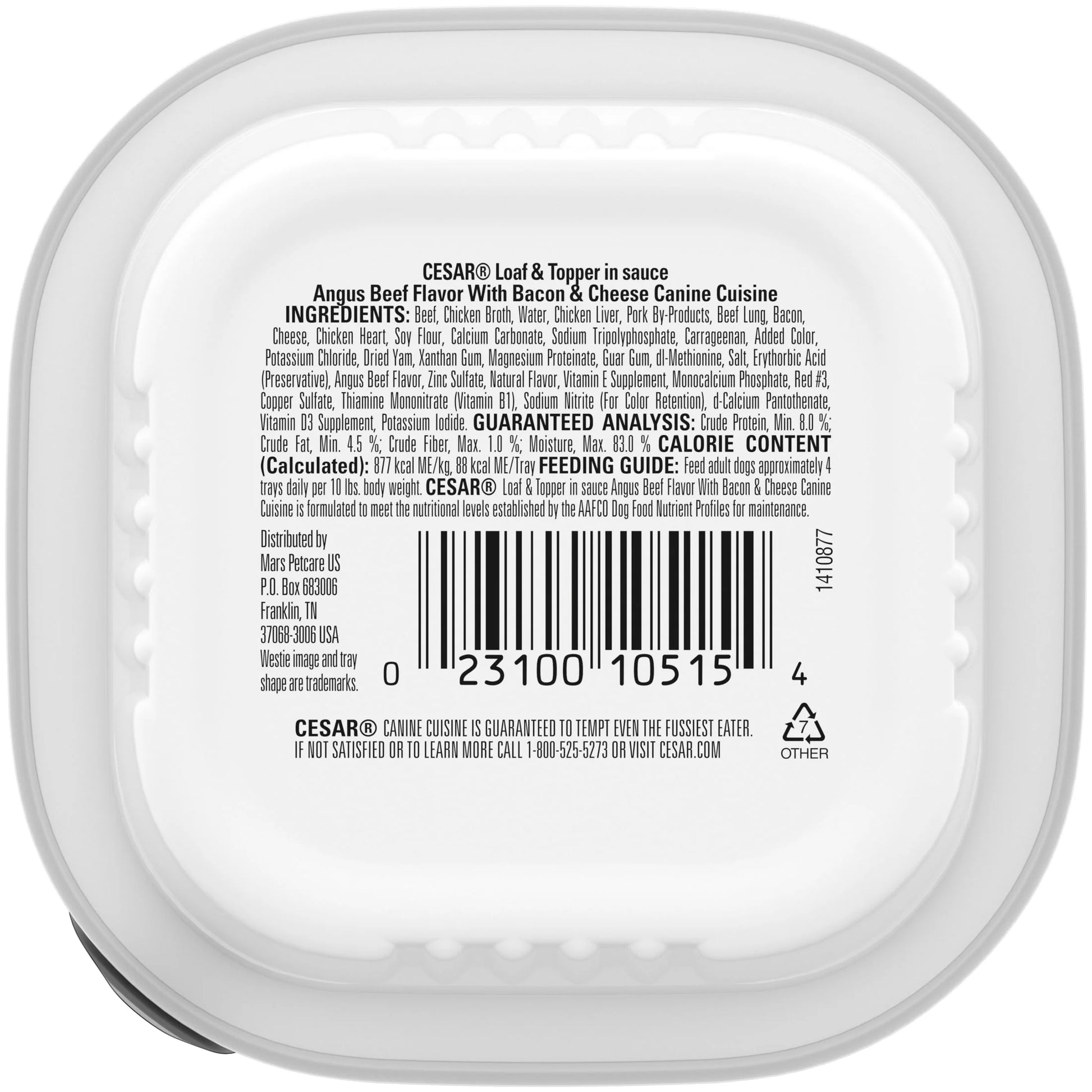 Angus Beef with Bacon and Cheese Wet Dog Food Loaf and Topper, 3.5 Oz Tray