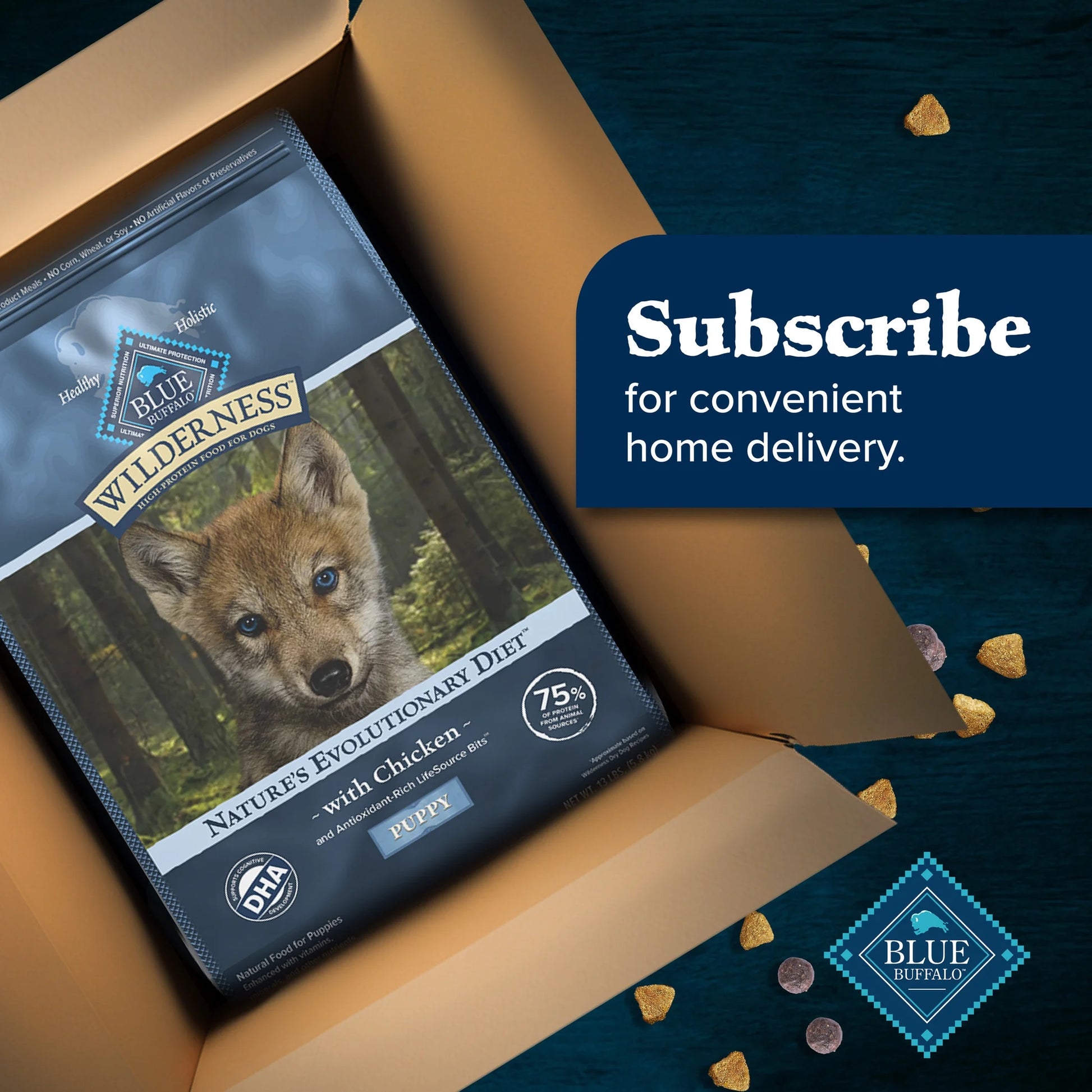 Wilderness High-Protein Natural Puppy Dry Food, Chicken Recipe, 4.5 lb Bag