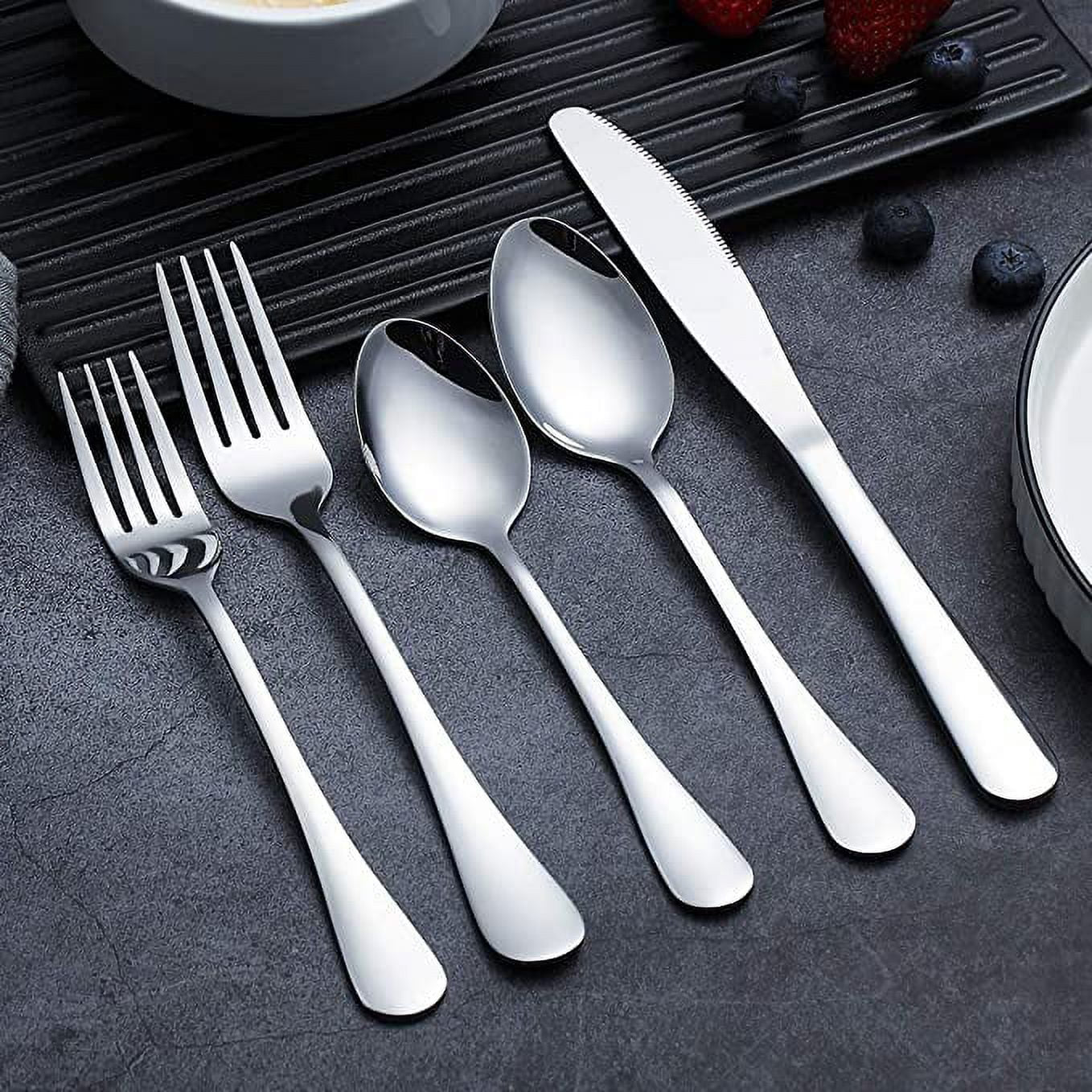 20 Pieces Silverware Set Stainless Steel Flatware Set, Spoons and Forks Cutlery Set Service for 4