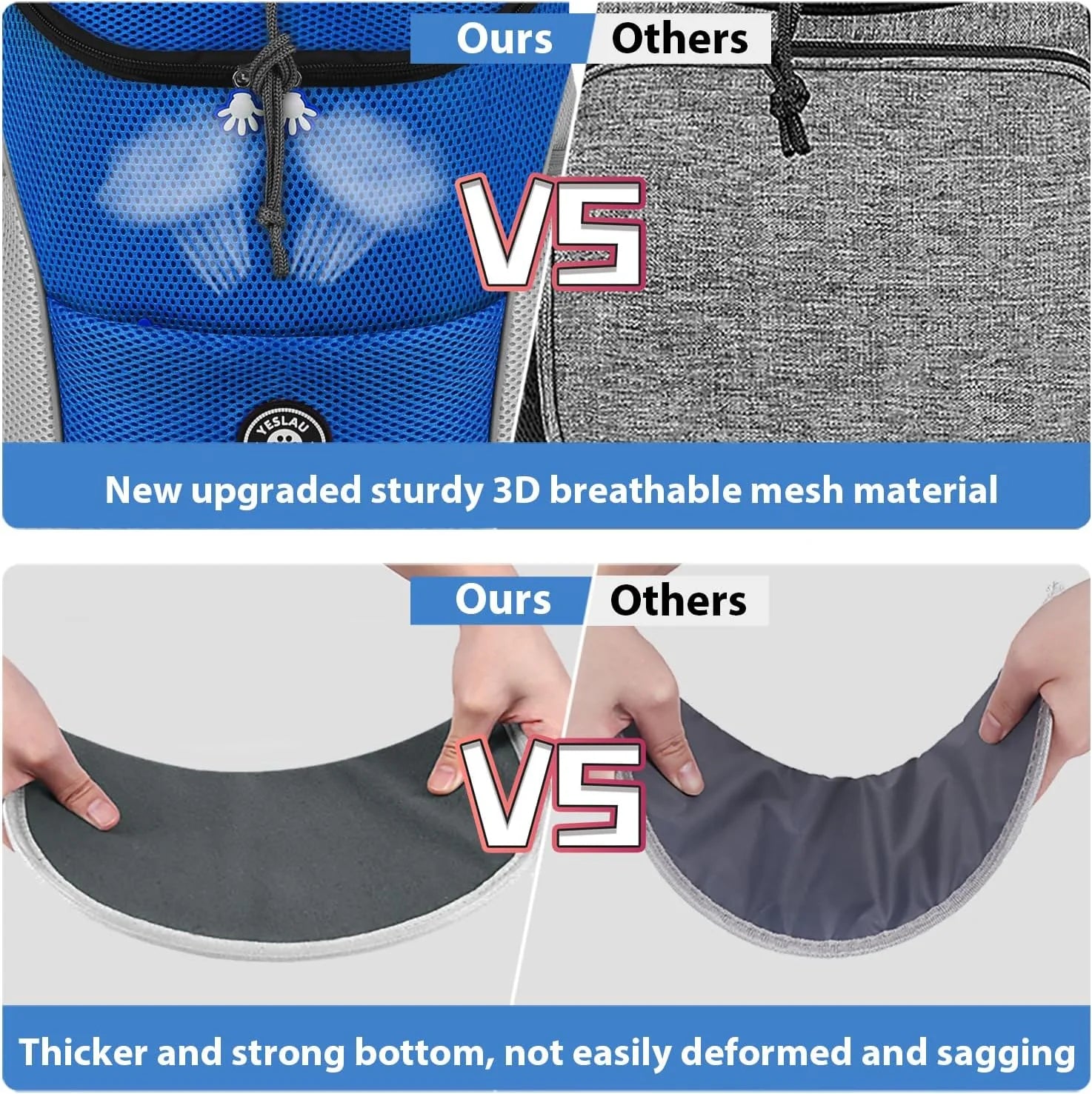 Pet Dog Carrier Backpack with Safety Reflective Strips for Outdoor Travel, Hiking, and Cycling for Dogs and Cats