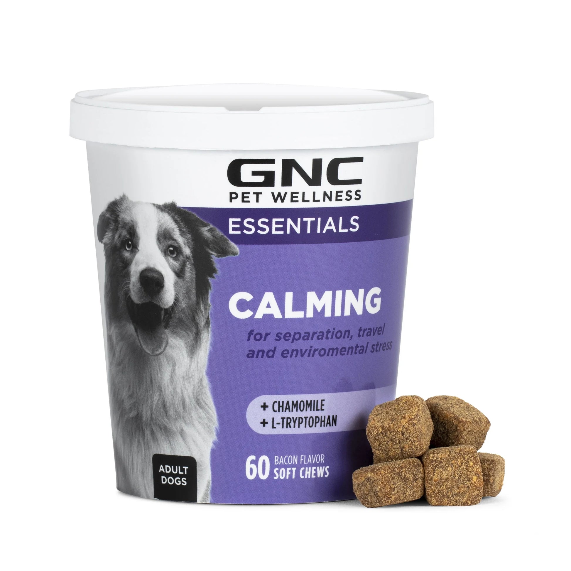 Pet Wellness Essentials Dog Calming & Relaxation for Stress Support Bacon Flavor Chews 60 Ct