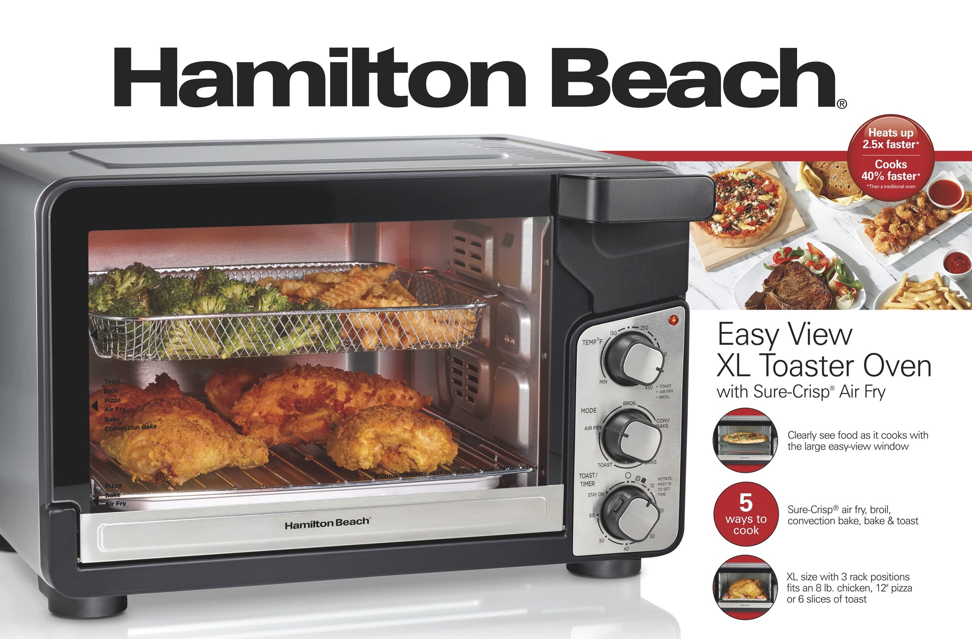 Easy View XL Toaster Oven with Sure-Crisp® Air Fry, 1750W, 6 Slice Capacity, 31460