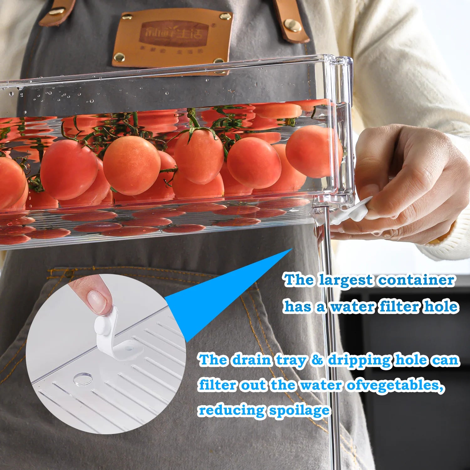 14 Pcs Fridge Organizers and Storage, Clear, Stackable with Lids for Fruit & Vegetables