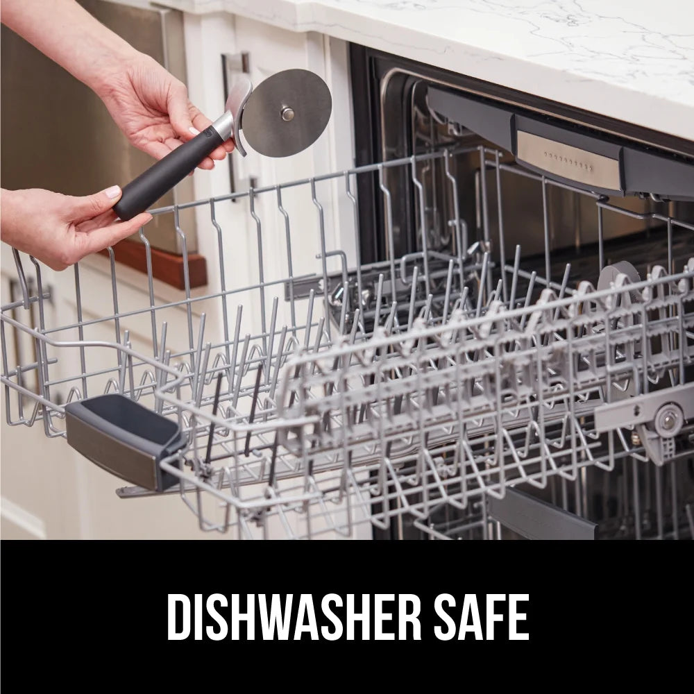 Pizza Cutter Wheel, 9 Inch Pizza Pie Slicer, Rust Resistant Stainless Steel Blade Black