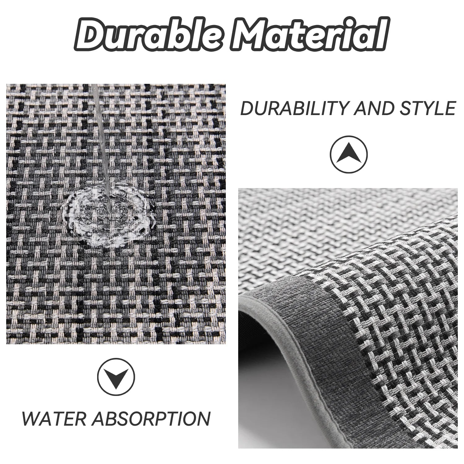 2-Piece Non-Slip Kitchen Rug Set, Washable Absorbent Mats, 19.7"X31.5"+19.7"X59", Gray, for Sink, Laundry, Hallway