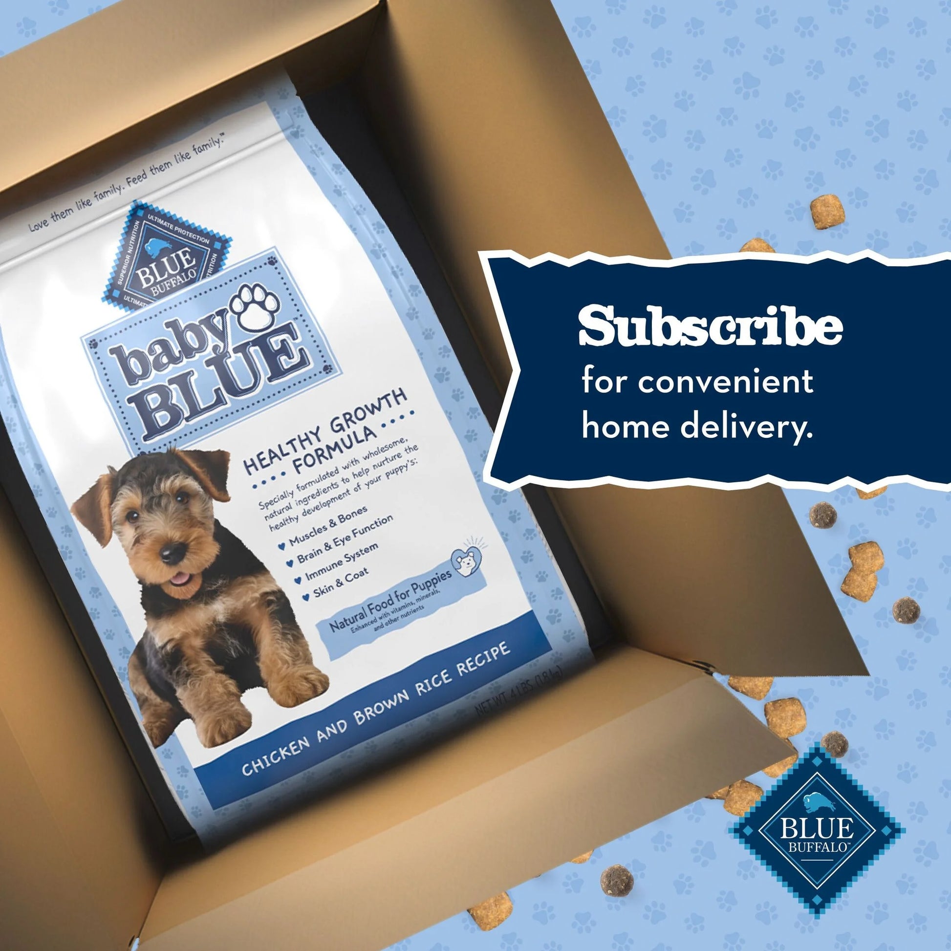 Baby BLUE Healthy Growth Puppy Dry Food with Chicken, 4 lb Bag