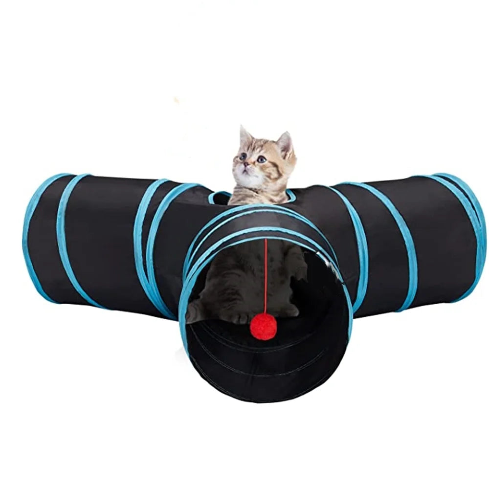 Y Cat Tunnel Tube 3 Way Cat Tunnels for Indoor Cats, Rabbit Tunnel, Collapsible Kitten Tunnel Toys for Large Cats, Animal Pet Kitty Tunnel Toys