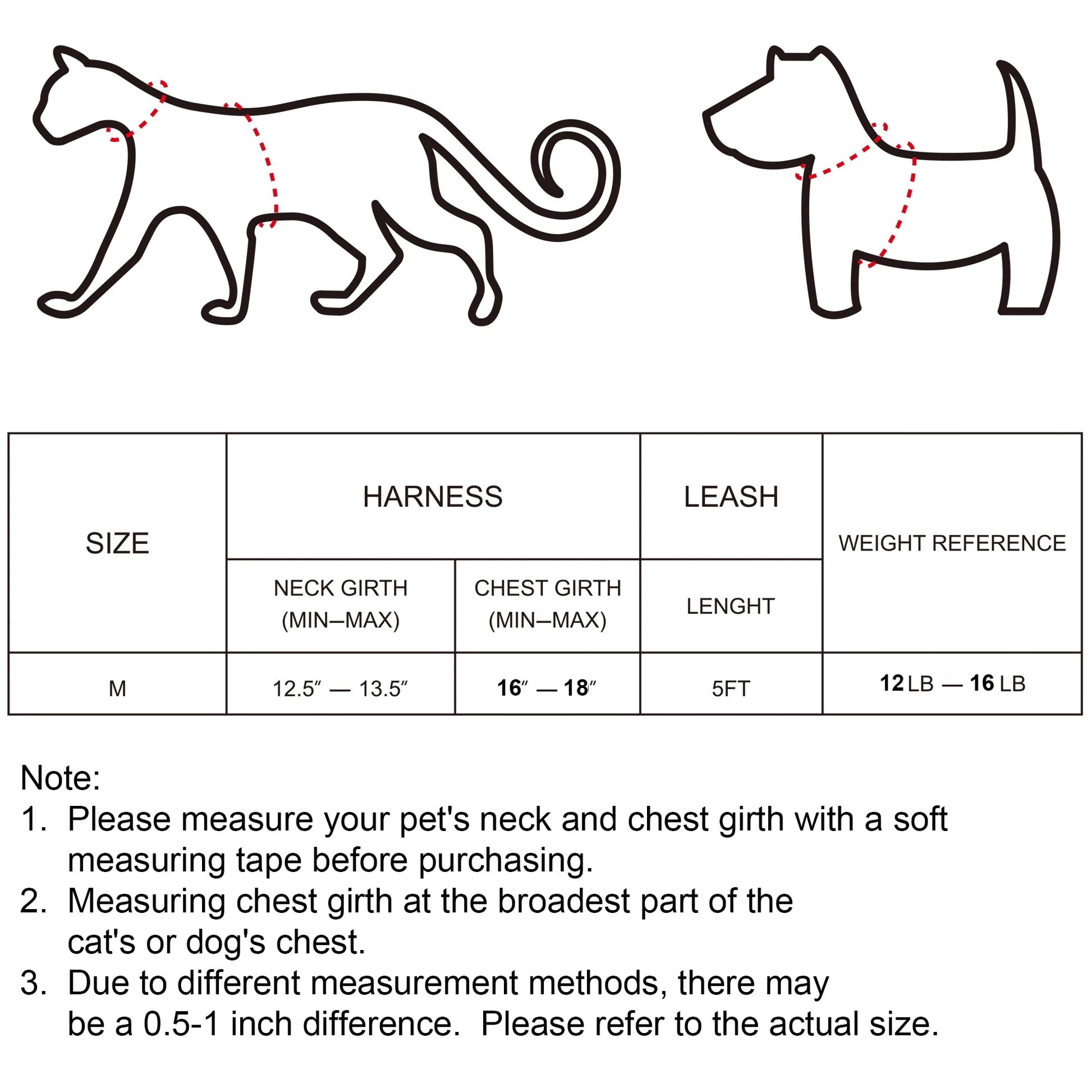 Reflective No-Pull Dog Harness and Leash for Small Dogs and Cats, Size M