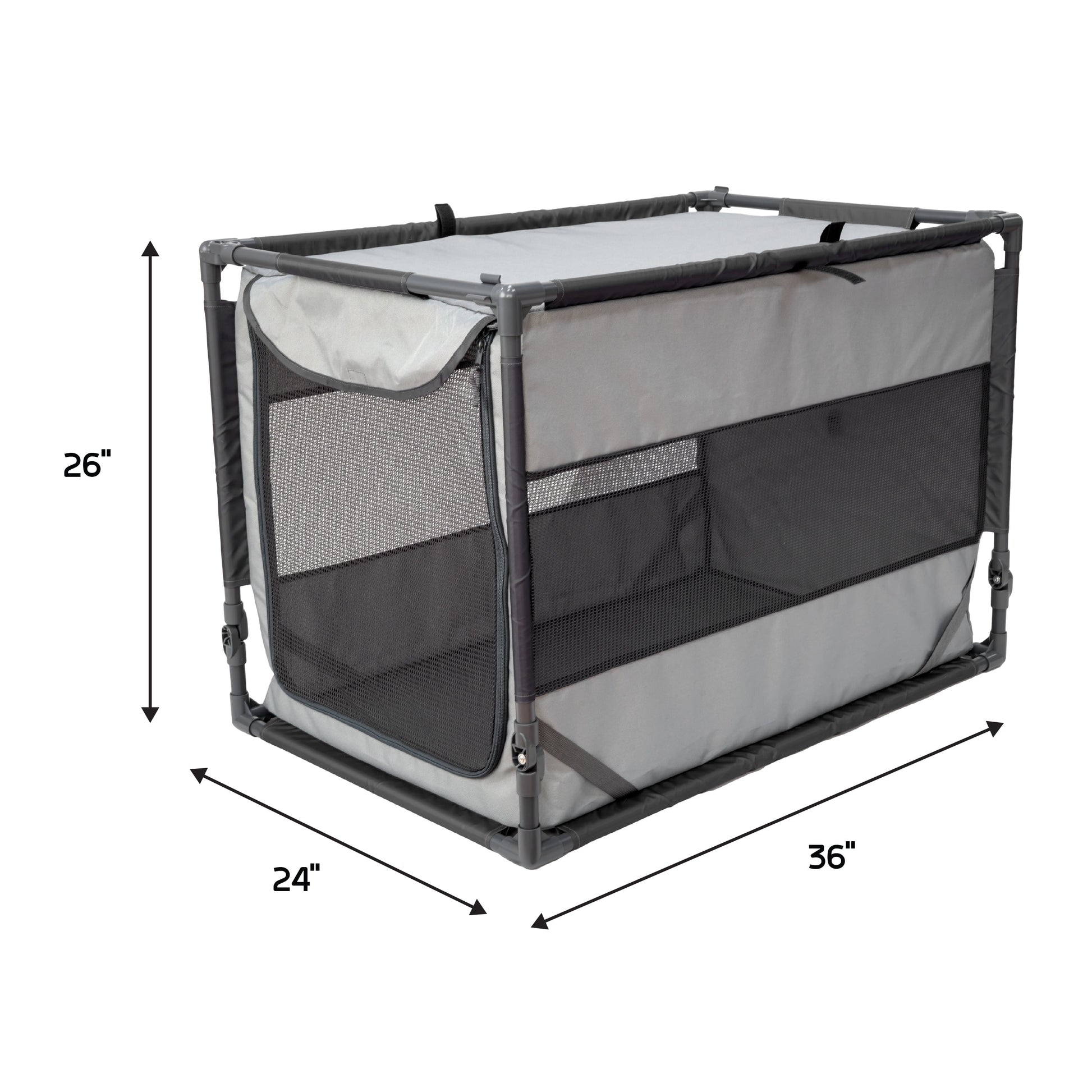 Large Portable Folding Dog Kennel in Gray
