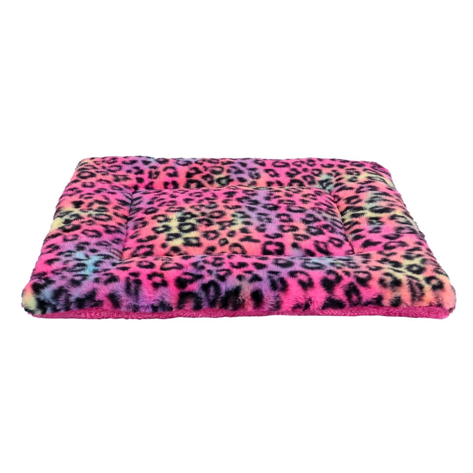 Pet Bed Crate Mat Reversible Pad for Cats Dogs Leopard Pattern, Small, Washable