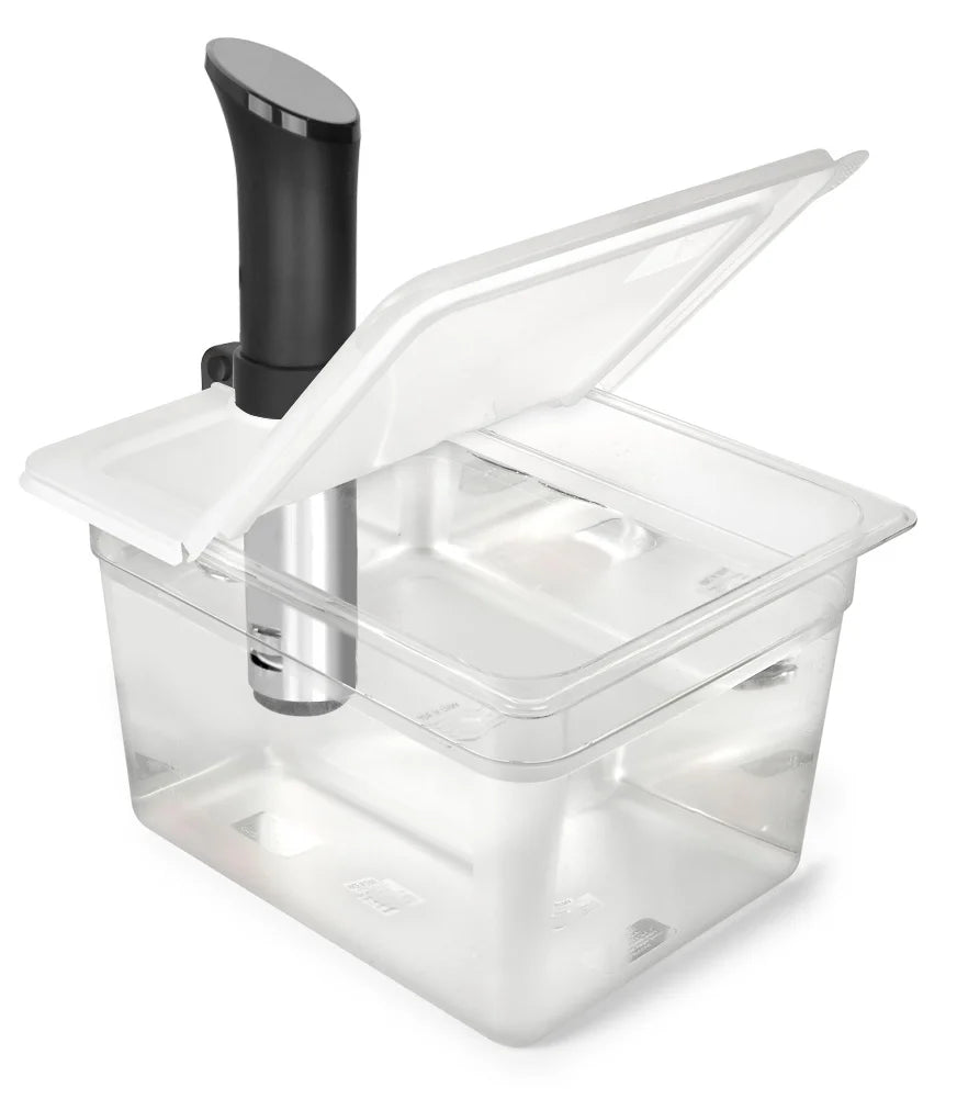 12 Quart Sous Vide Cooking Container with Collapsible Hinged Lid - Compatible with Anova Precision Sous Vide Cookers All Models