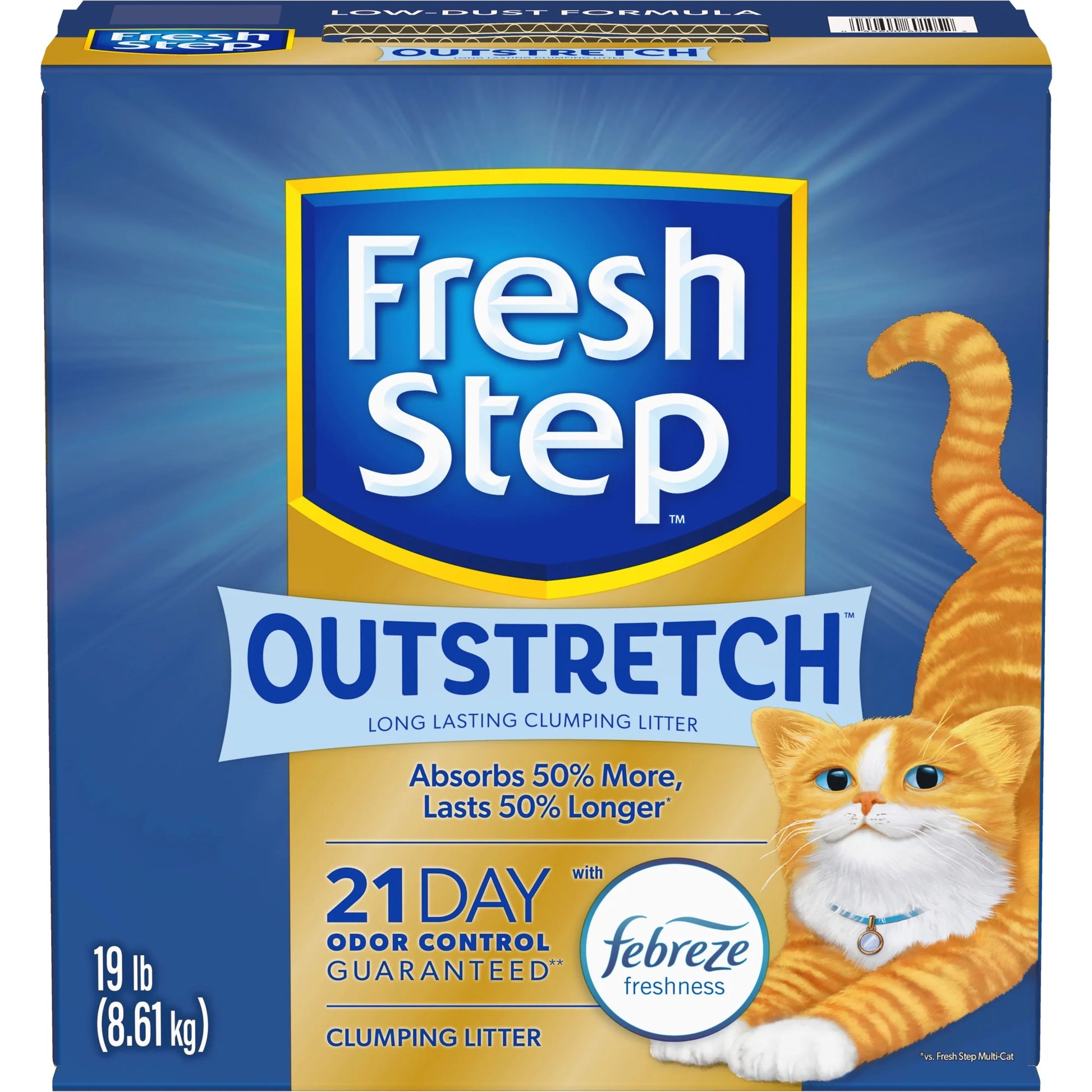 Outstretch Long Lasting Concentrated Clumping Cat Litter with Febreze Freshness, 19 Lbs