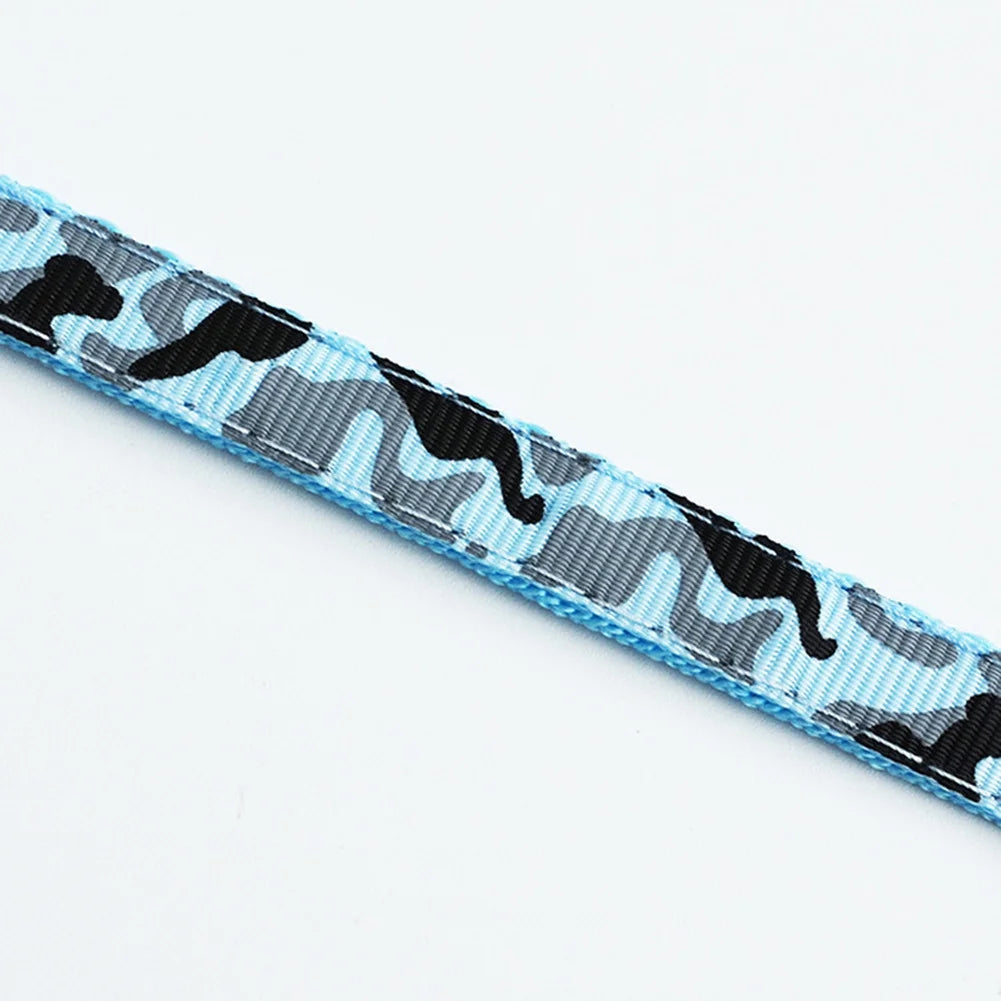 Adjustable Camo Dog Collar for Male Dogs, Colorful Polyester Design for Small to Medium Breeds