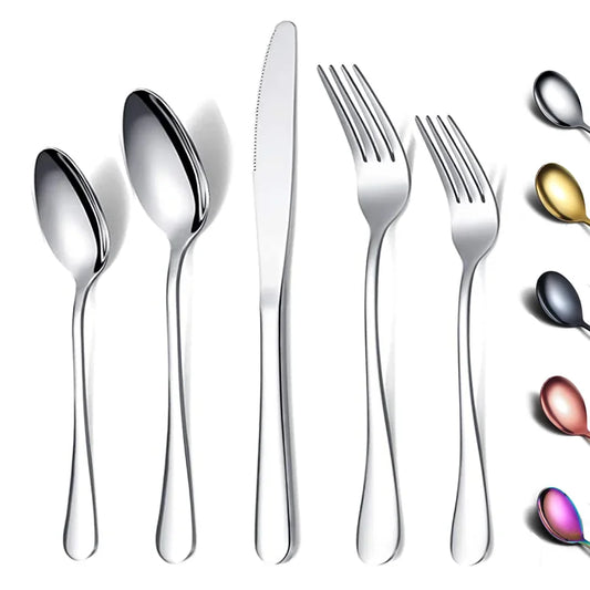 20 Pieces Silverware Set Stainless Steel Flatware Set, Spoons and Forks Cutlery Set Service for 4