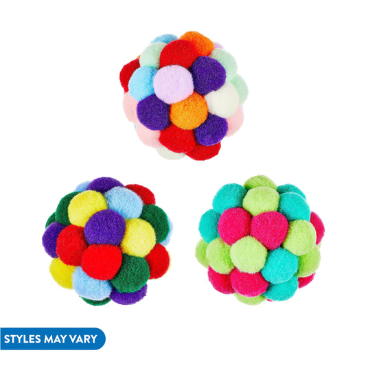 (6 Pack)  Pom Pom Cat Toy, Assorted Colors