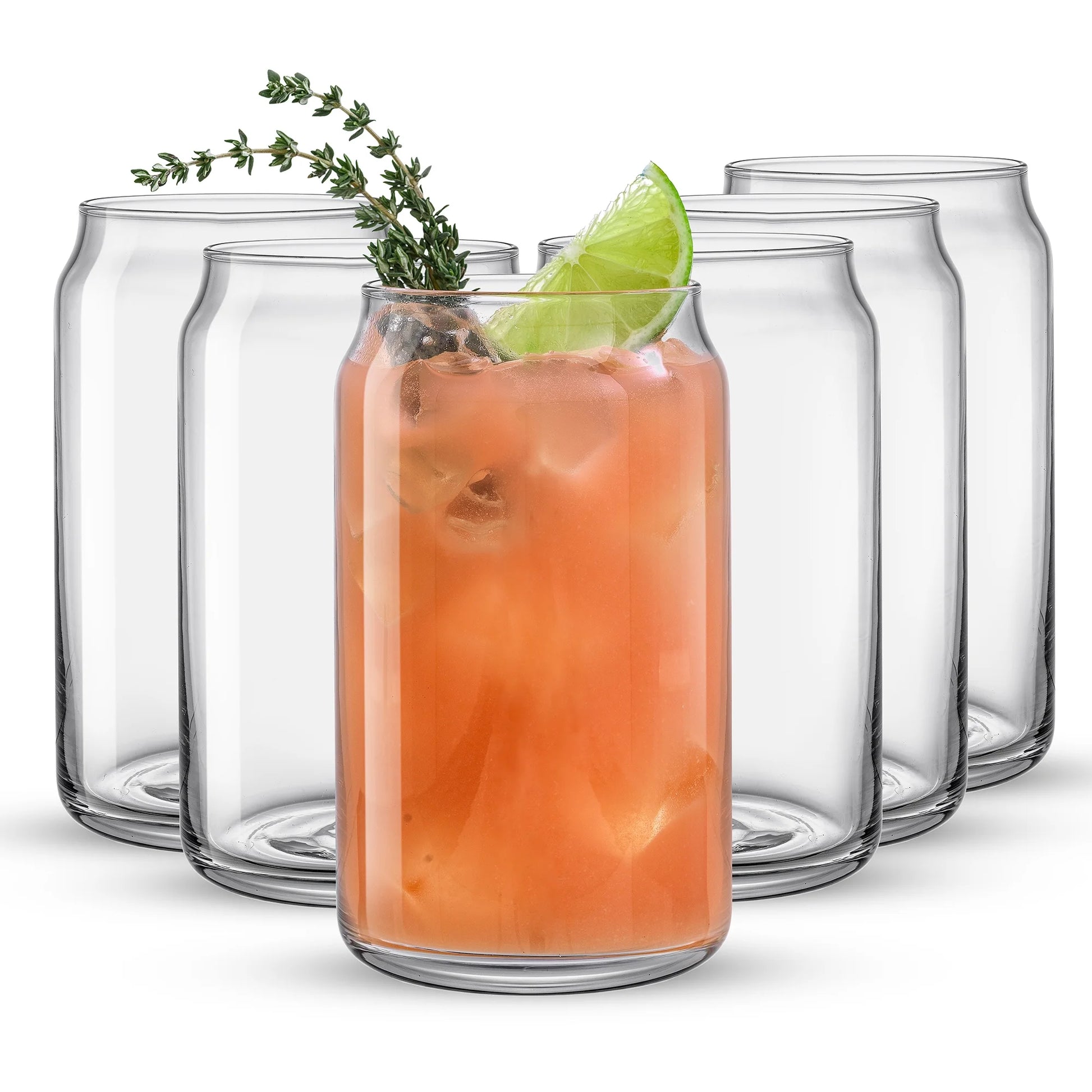 Classic Can Shape Tumbler Drinking Glass - Set of 6, New in Box