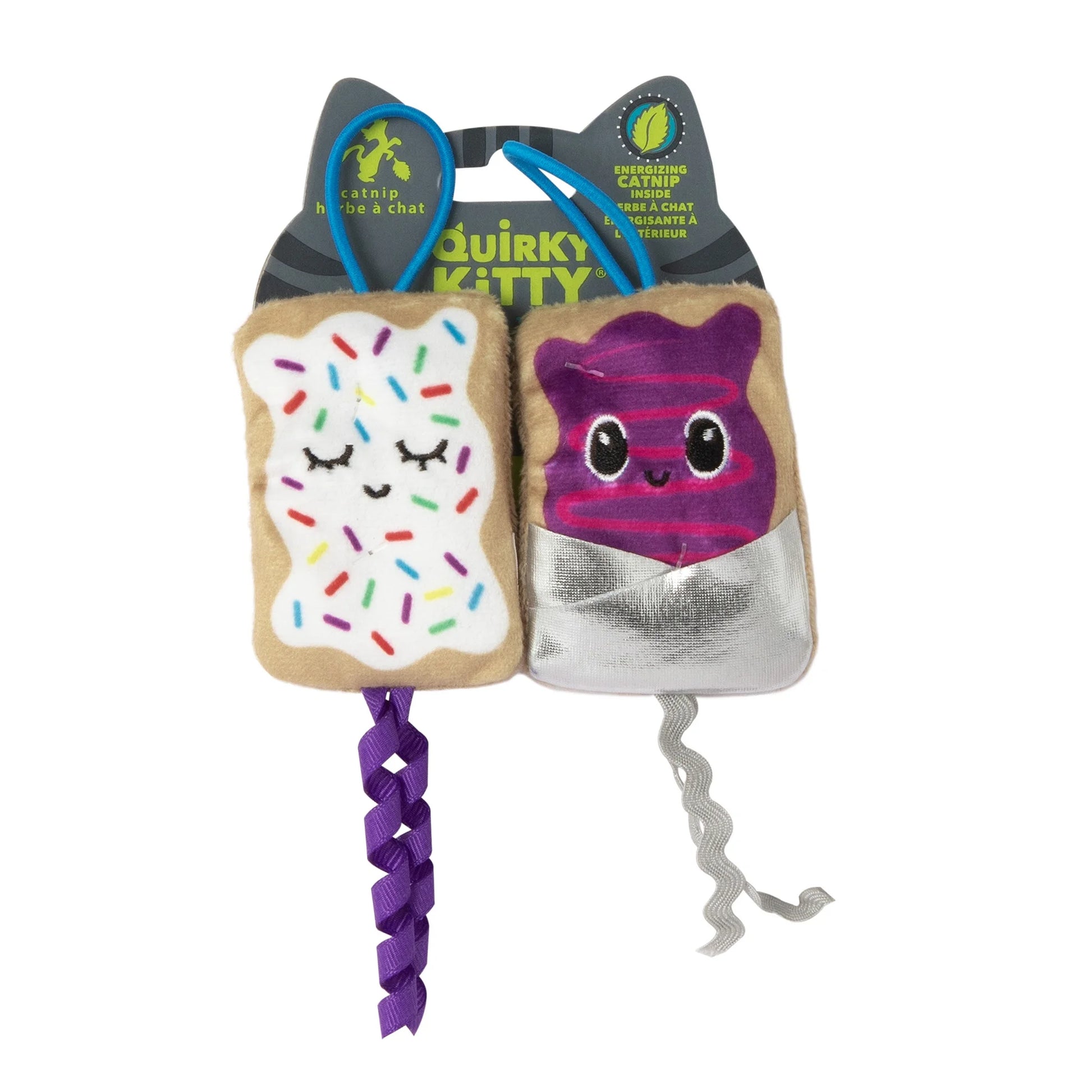 Quirky Kitty Flingin Purr Tarts Catnip Interactive Plush Cat Toy, Multicolor, Pack of 2