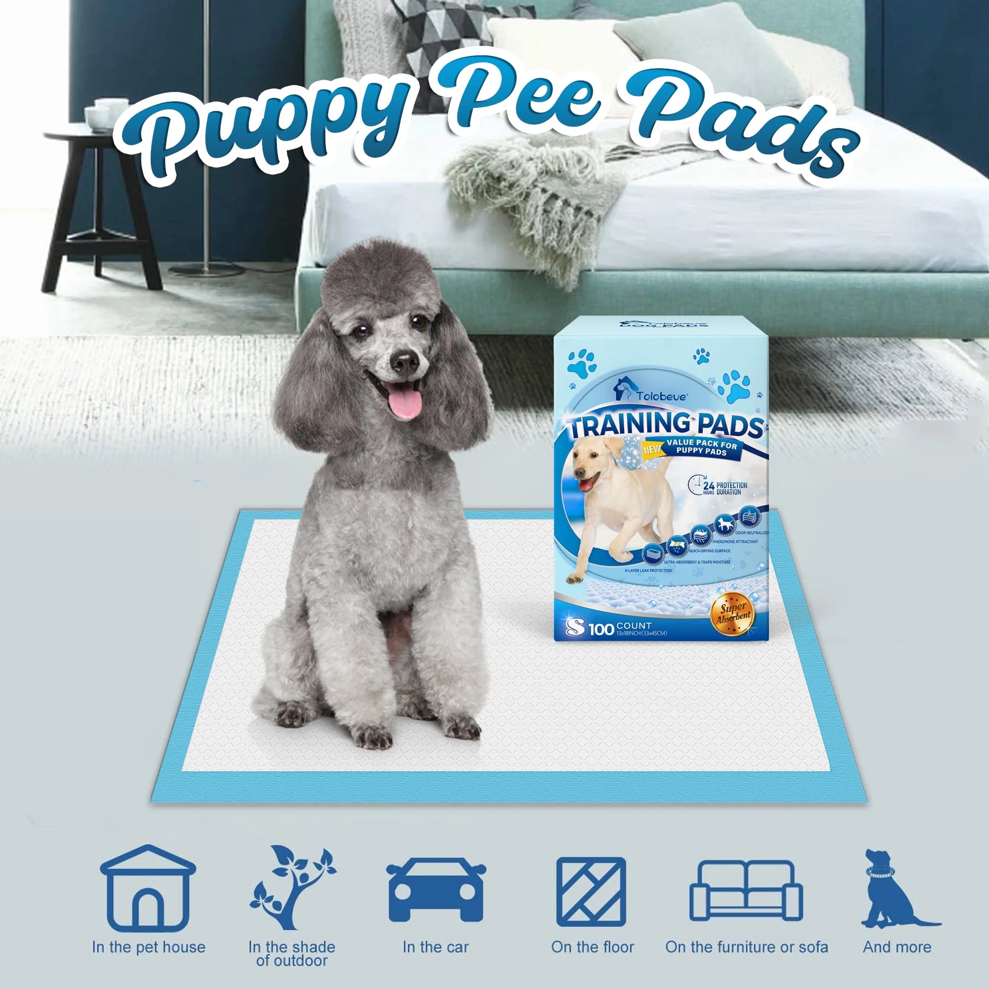 Training Pads, Dog & Puppy Pads,S, 13X18 In,100 Count,Disposable Dog Pee Pads