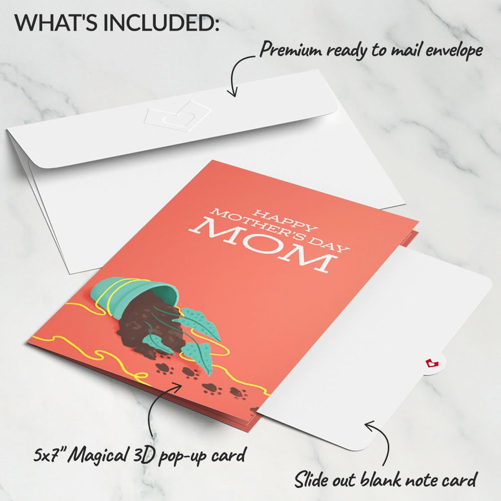 Lovepop Mother's Day Pop-Up Card for Her - 3D Greeting Cards for Mom, Wife, Women - Thanks for Putting Up with My Crap - 5" x 7" Card - Blank Notecard & Envelope Included