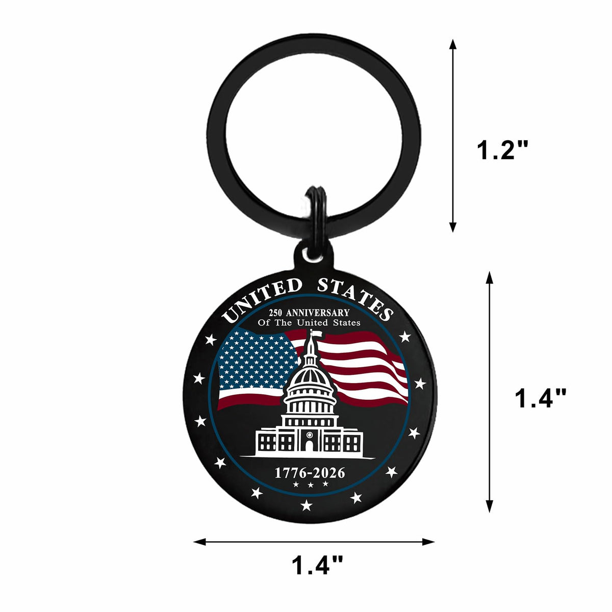 Viayen 250th Anniversary Keychain - 4th of July Decorations for Independence Day Gifts Patriotic 250 Years America 1776-2026 Gifts