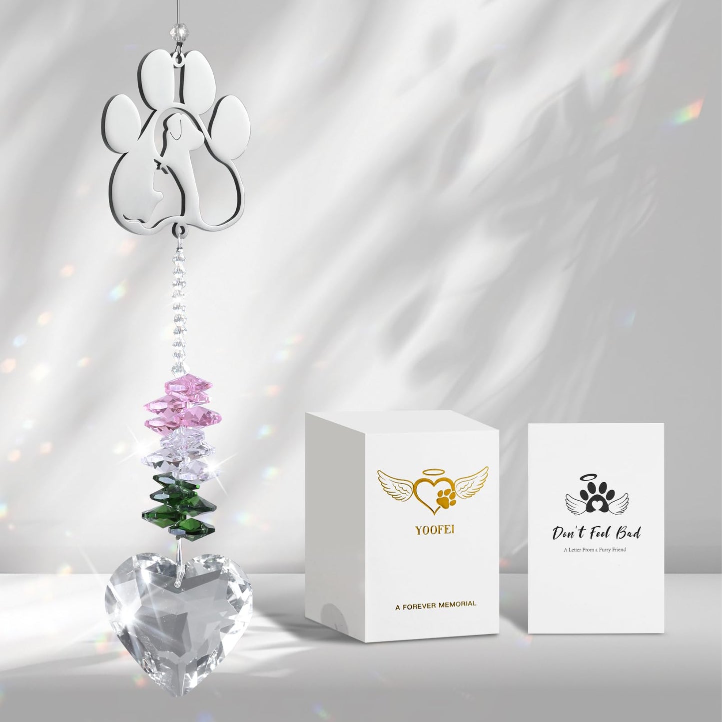 Pet Memorial Suncatcher Hanging Ornament, Dog Memorial Gifts for Loss of Dog, Sympathy Dog and Cat Remembrance Gifts