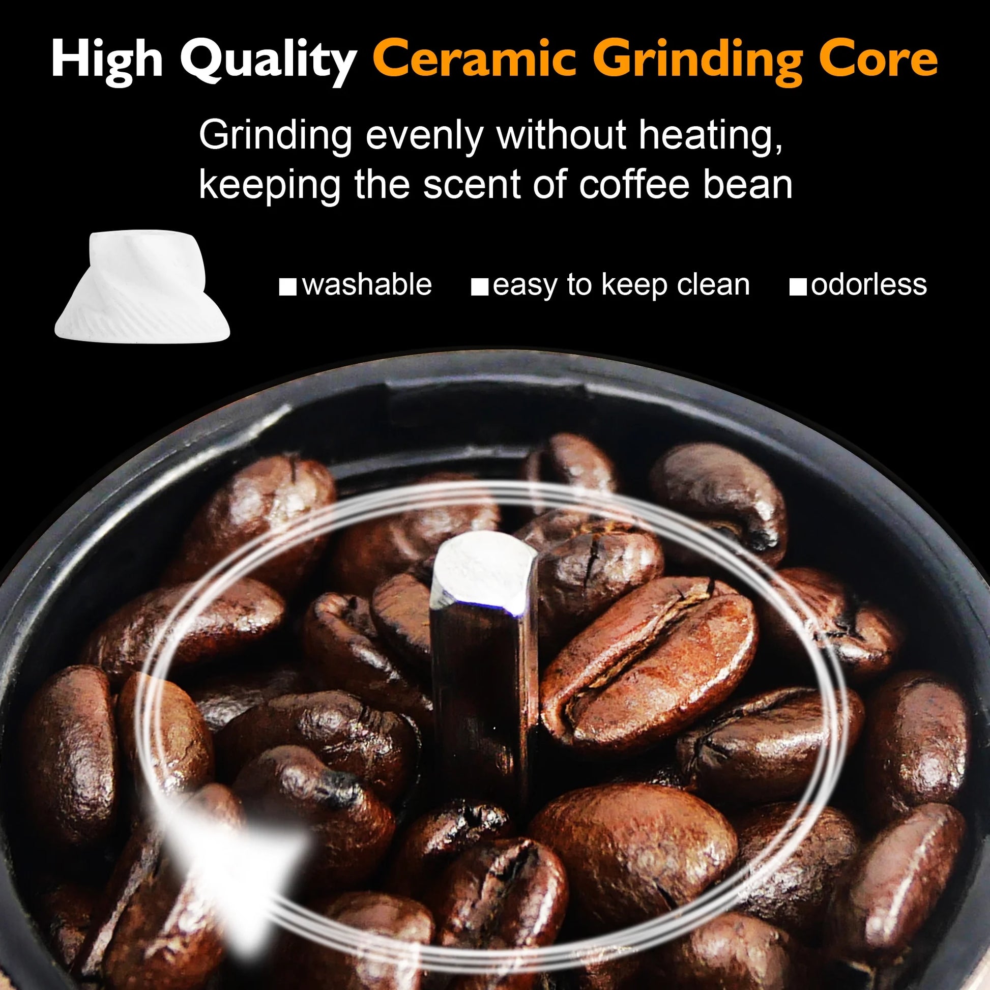 Manual Coffee Grinder Portable Coffee Bean Mill Grinders with Ceramic Burr, 304 Stainless Steel Hand Crank - Fine Coarse Adjustable - for Outdoor, Travel, Espresso