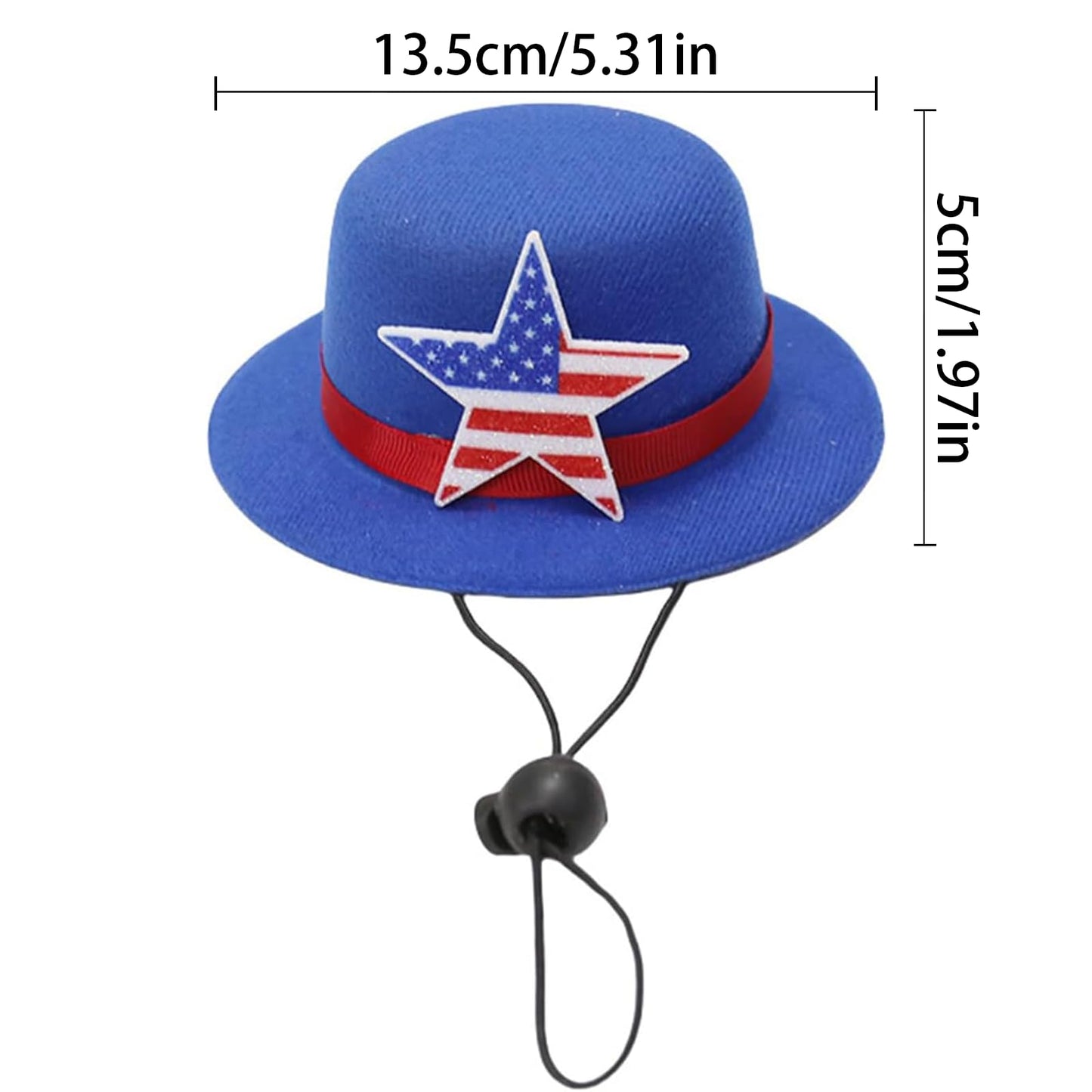 2 Pcs Patriotic American Flag Star Dog Hats – 4th of July & America 250th Anniversary Pet Top Hats for Small Dogs & Cats, Adjustable Costume Accessory for Independence Day, Patriotic Party Photo Props