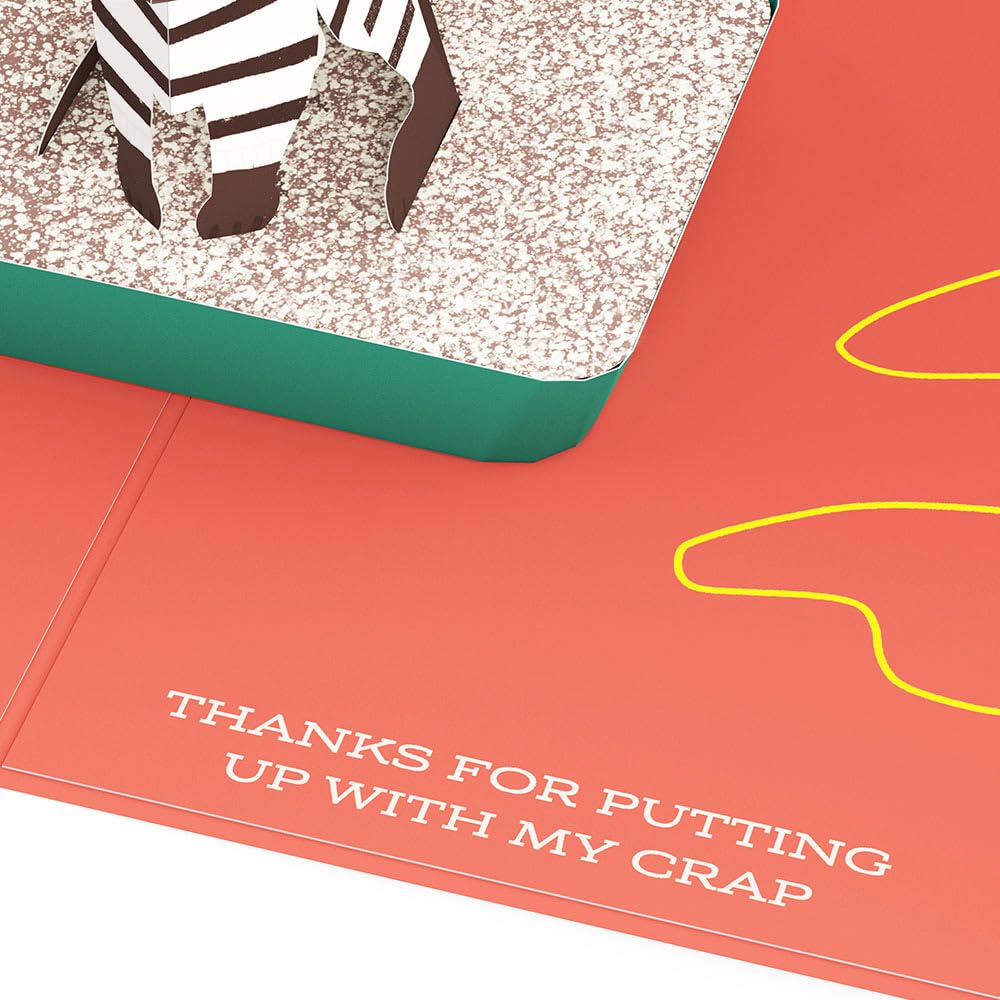 Lovepop Mother's Day Pop-Up Card for Her - 3D Greeting Cards for Mom, Wife, Women - Thanks for Putting Up with My Crap - 5" x 7" Card - Blank Notecard & Envelope Included