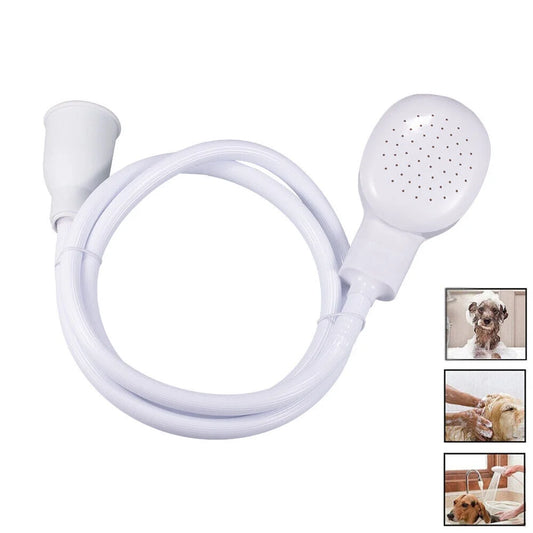 Hose Wash Dogs ,Hair Dog Pet Sh Ower Sprays Hose Bath Tub Sink Faucet Attachment Wash Durable (White)