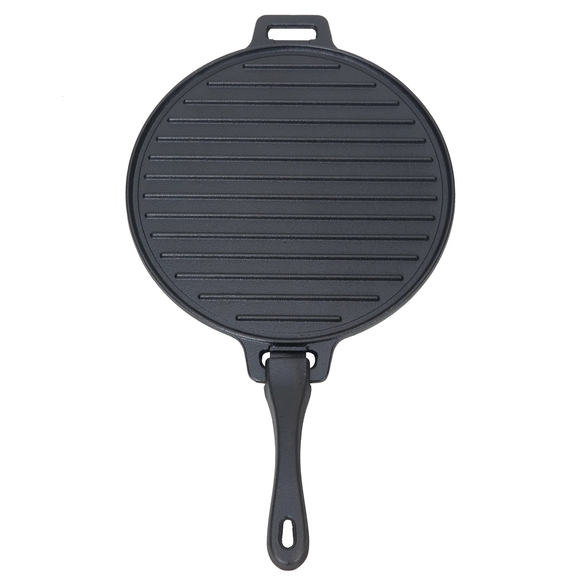 4-Piece Cast Iron Skillet Set with Handles and Griddle, Pre-Seasoned, 6", 10.5", 11"