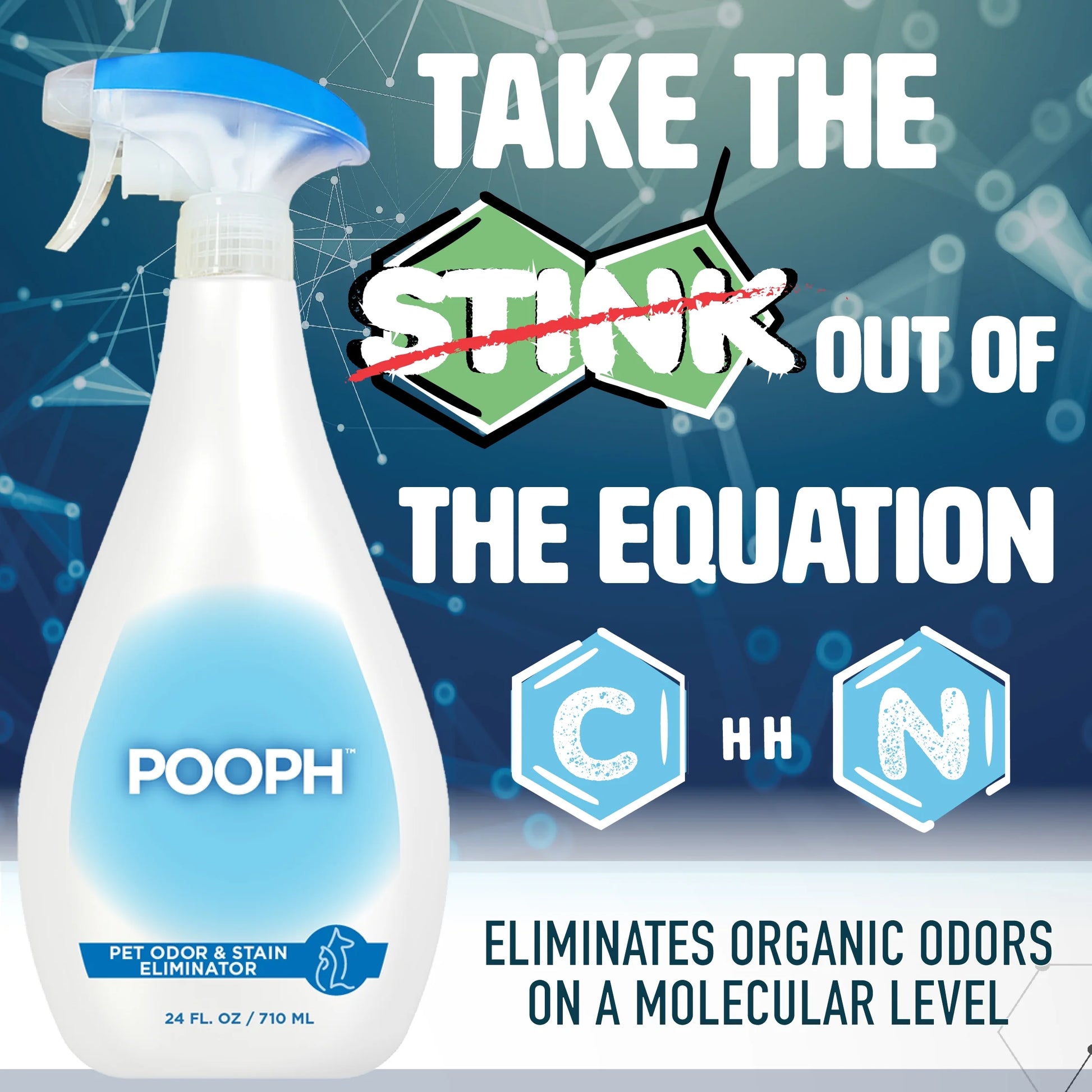 Pet Odor Eliminator Spray, 24 oz, Unscented, Non-Toxic Formula