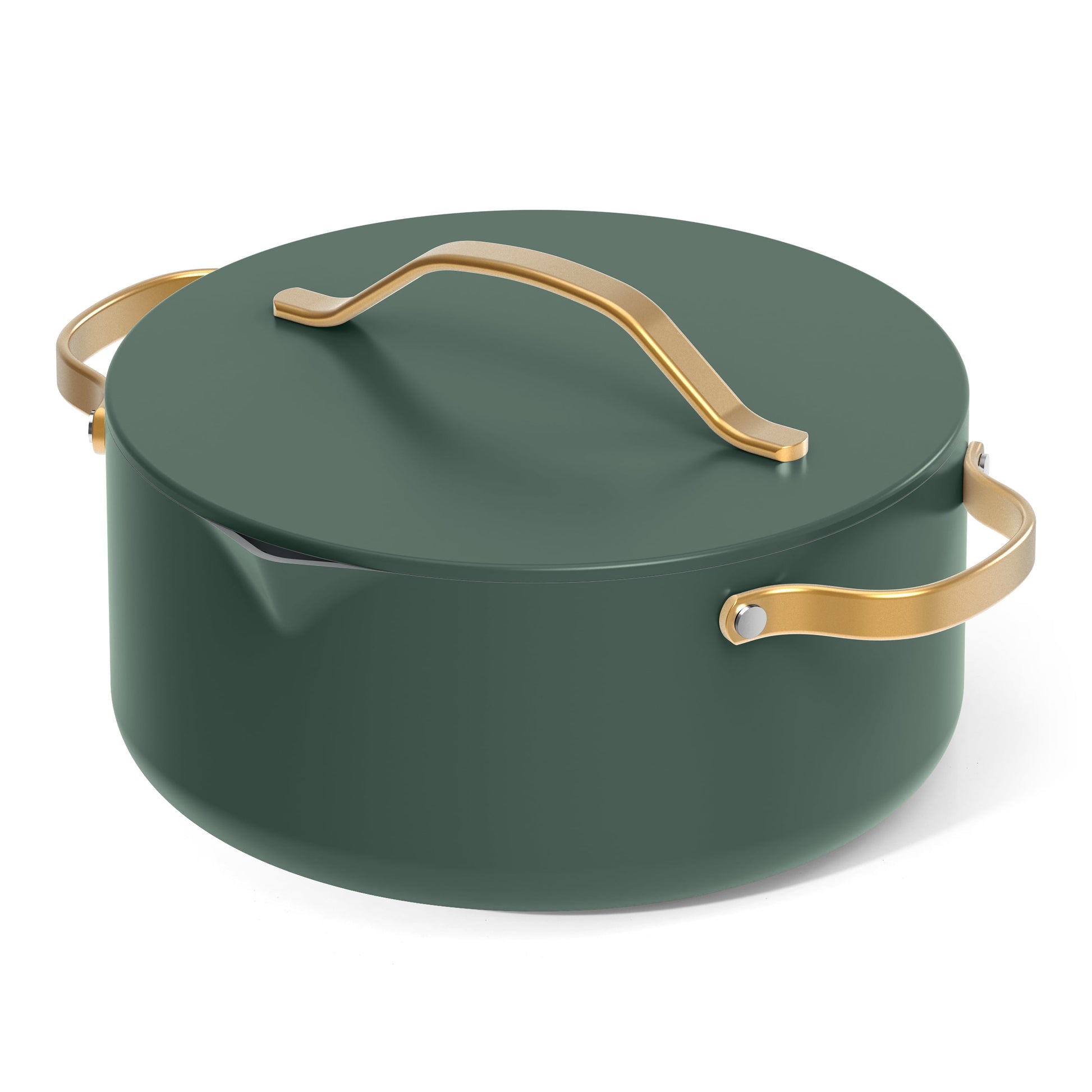 12Pc Ceramic Non-Stick Cookware Set, Pots and Pans with Strainer Lids, Thyme Green by Drew Barrymore