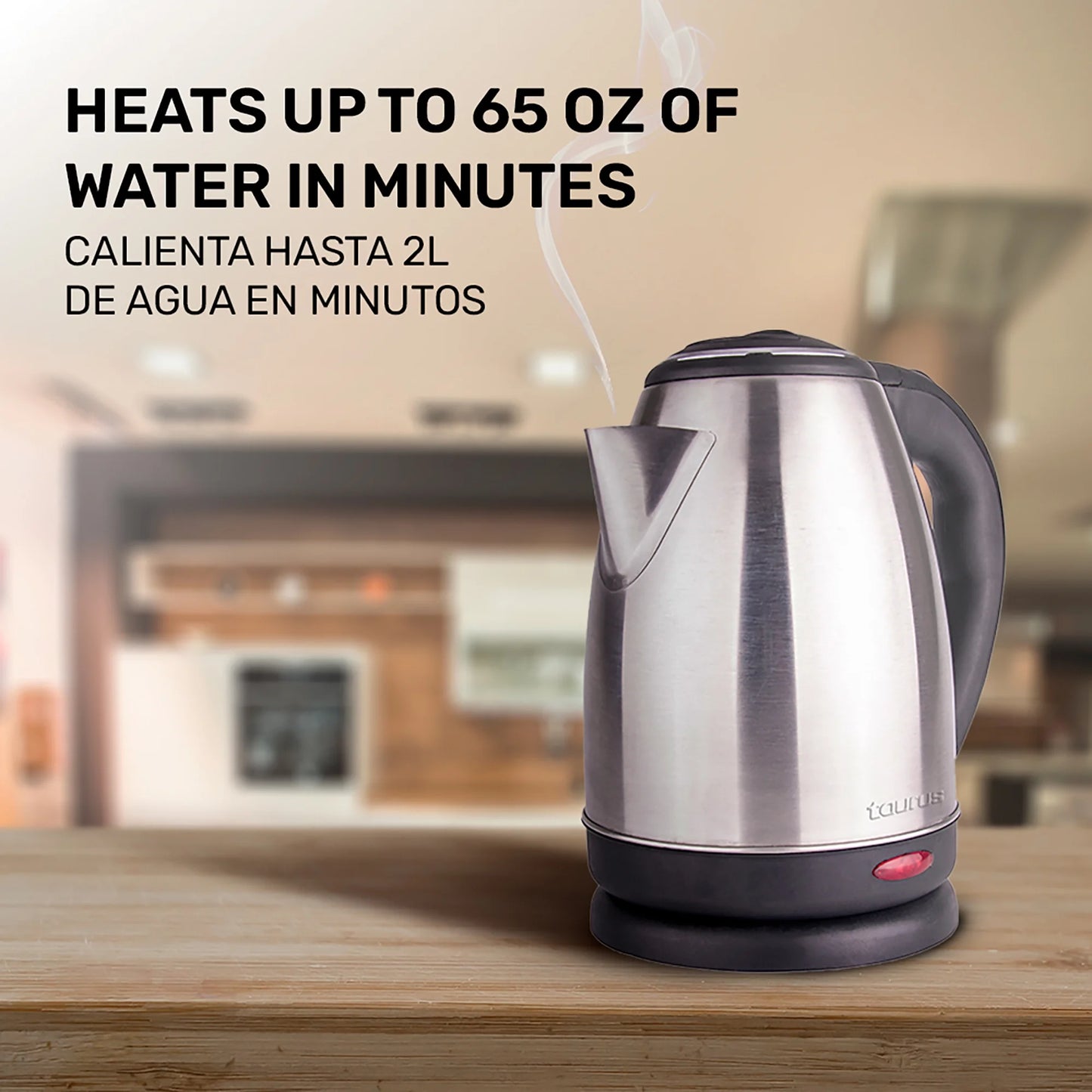 Electric Kettle  Caronte Stainless Steel 68 Oz Capacity Fast Boil Auto Shutoff Silver