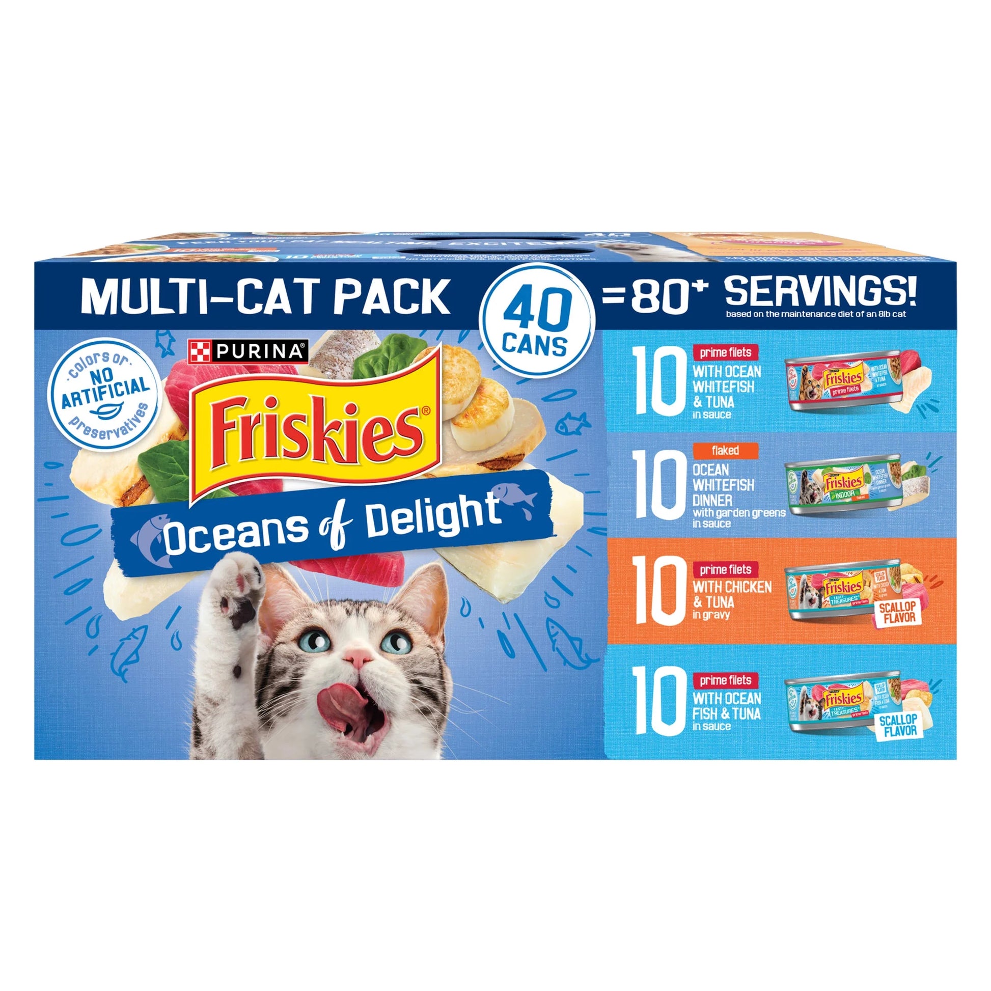 Purina  Ocean of Delight Gravy Variety Pack, Wet Cat Food, 5.5 oz Cans, 40 Count