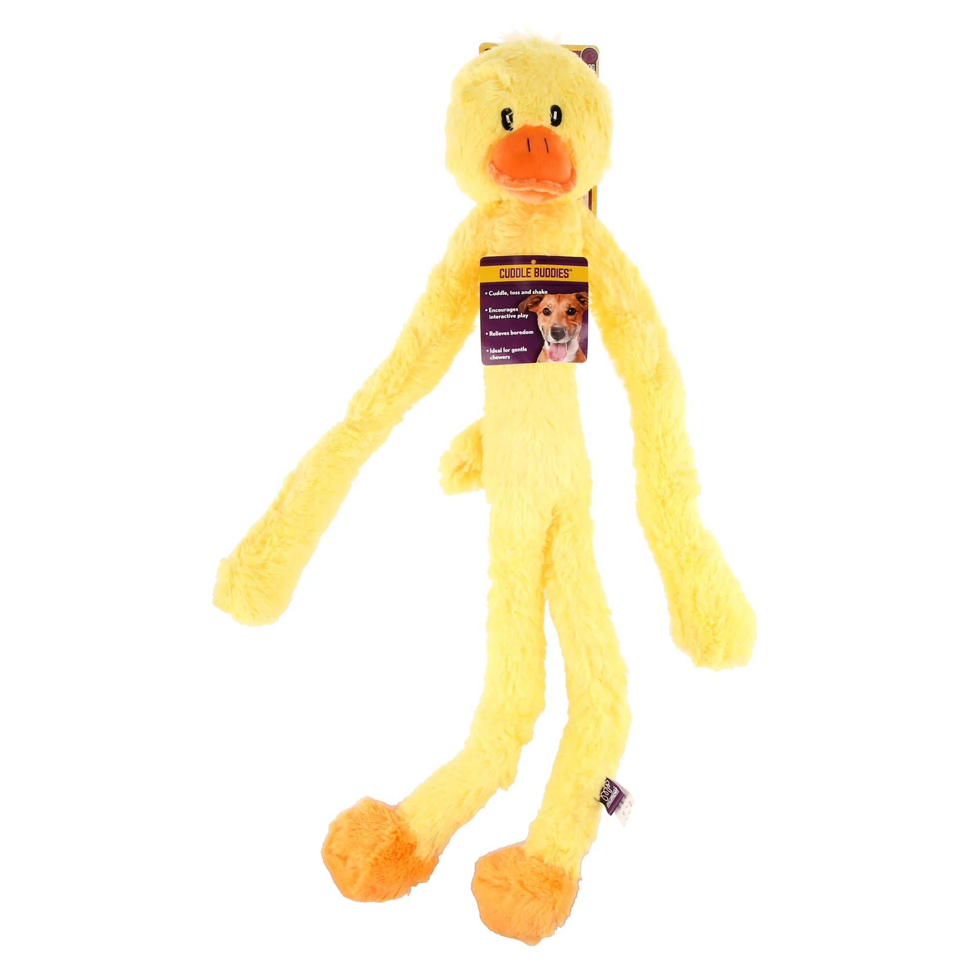 Plush Swingin' Slevins Yellow Duck Dog Toy with Squeakers, 27 Inches