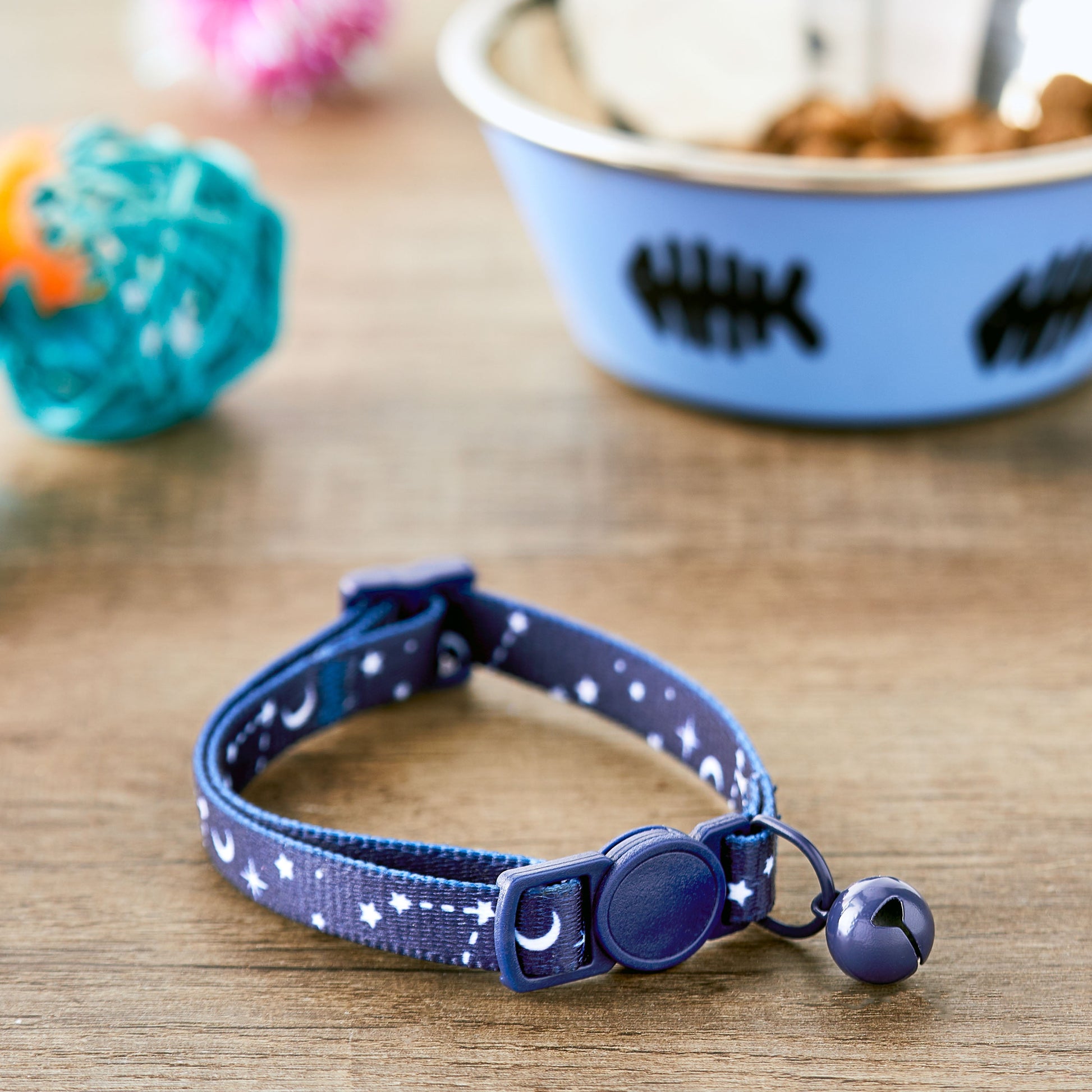Celestial Print Breakaway Cat Collar in Blue, One Size Fits Most