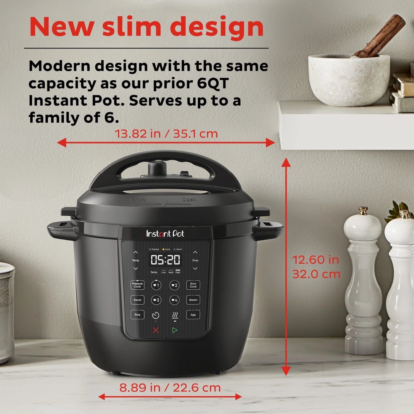 6Qt RIO Chef Series 7-In-1 Multi-Cooker, Pressure Cooker, Slow Cook, & More, Black