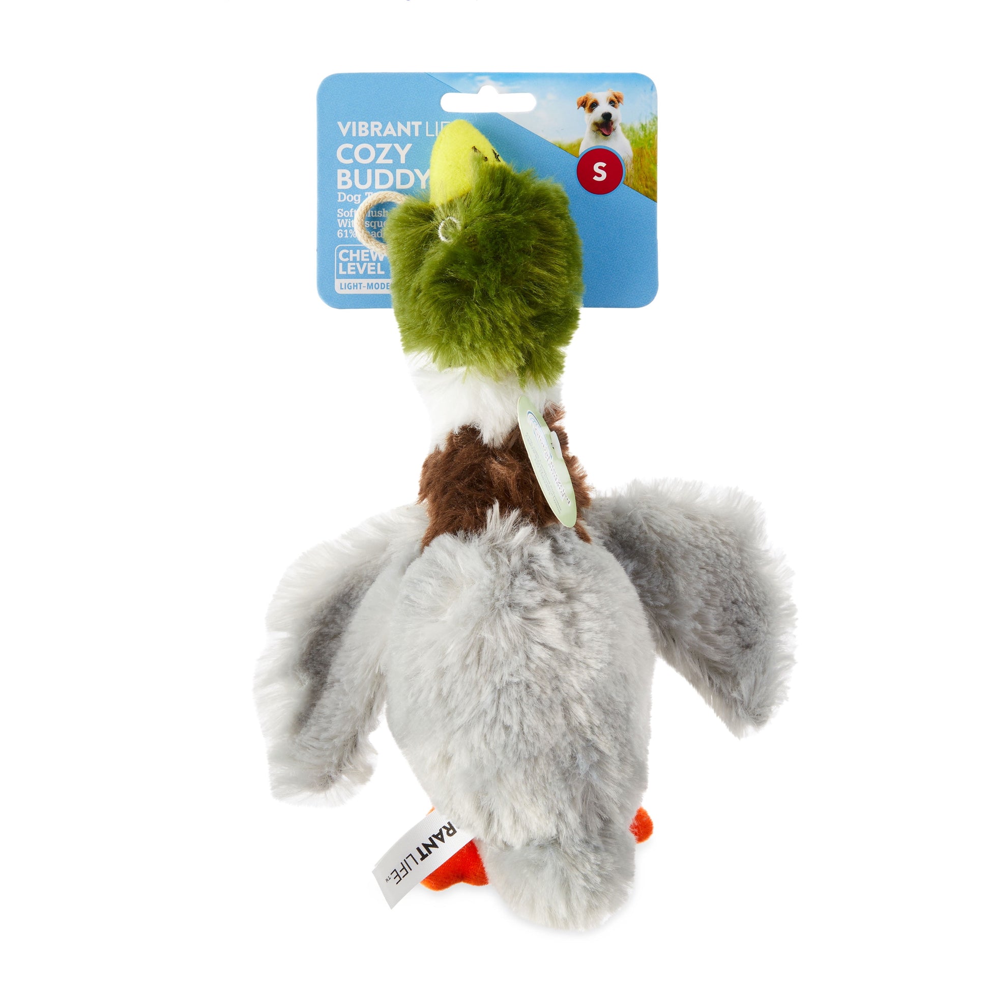 Cozy Buddy Squeaky Mallard Duck Dog Toy, Chew Level 2