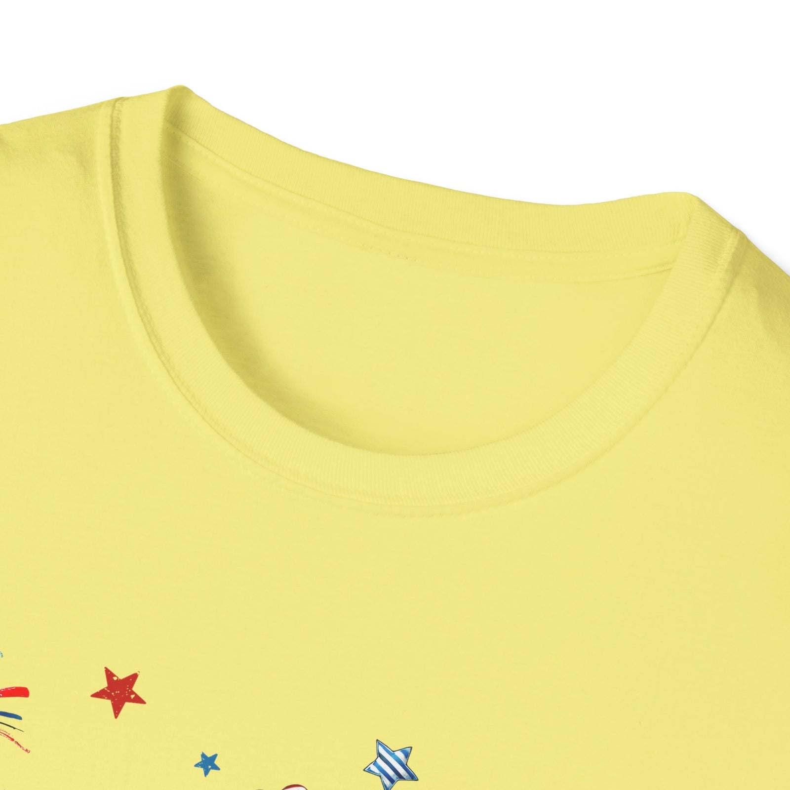 Patriotic Cat Unisex Softstyle T-Shirt for Fourth of July Celebrations