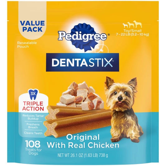 Dentastix Original Flavor Dog Treats for Toy and Small Breeds, 1.63 lb Bag