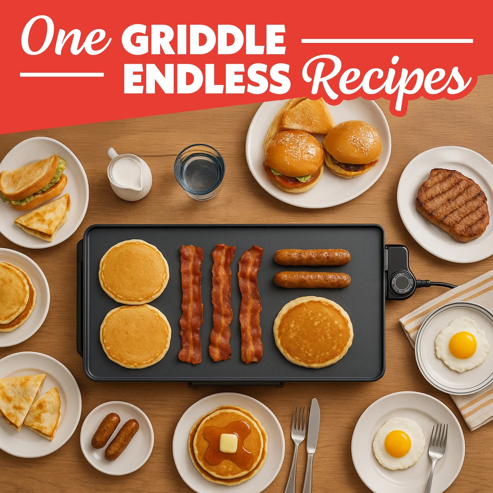 22 Inch Ceramic Nonstick Electric Griddle with Adjustable Temperature, Gray