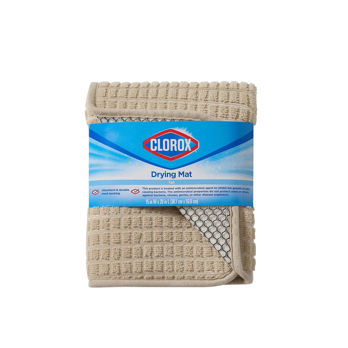 Dish Drying Mat, Absorbent Microfiber, 50% Recycled for Kitchen, 15" X 20" Beige Tan