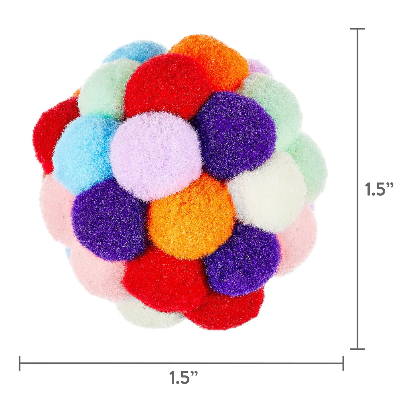 (6 Pack) Pom Pom Cat Toy, Assorted Colors