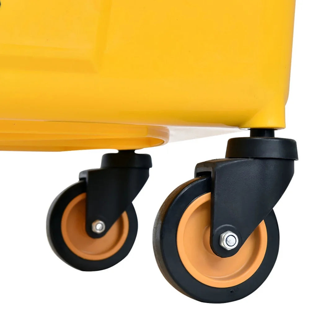 31 Quart Mop Bucket Side Press Wringer on Wheels with Panel, Side Press Wringer Combo Commercial Cleaning Caddy Plastic