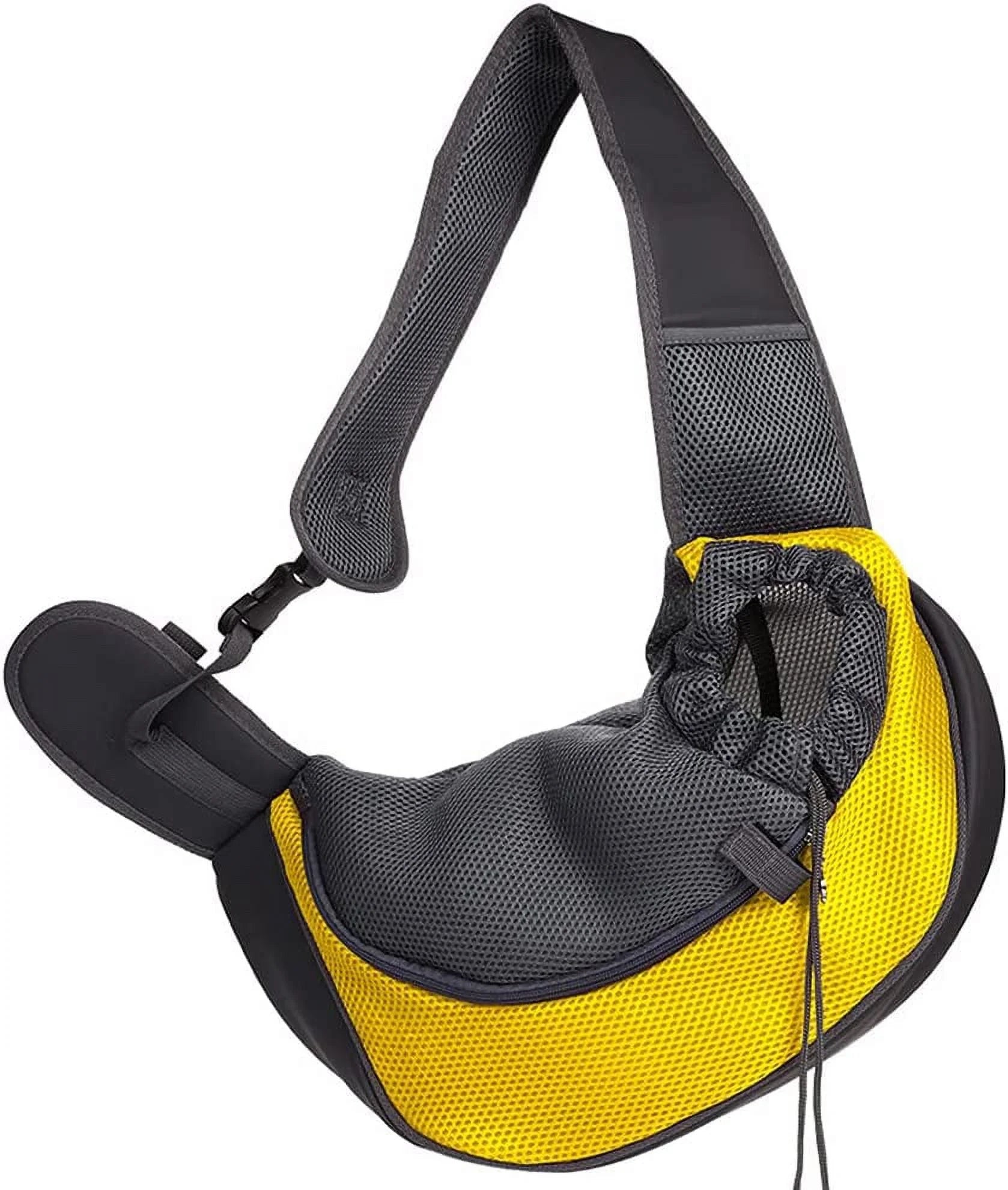 Compact Breathable Mesh Pet Carrier Shoulder Bag with Adjustable Strap in Gray