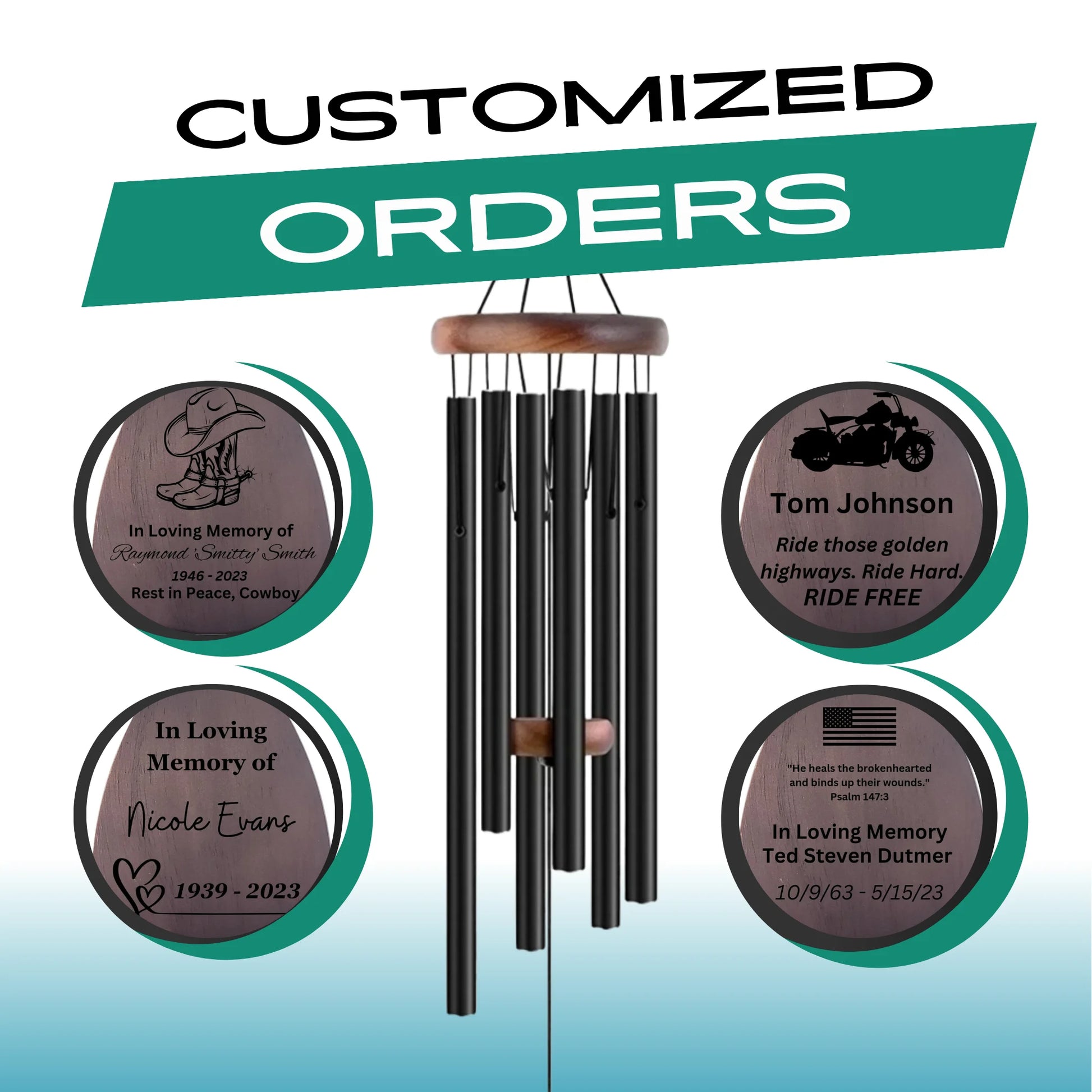 32" Memorial Wind Chimes - Thoughtful Gift for Special Occasions or Reflections