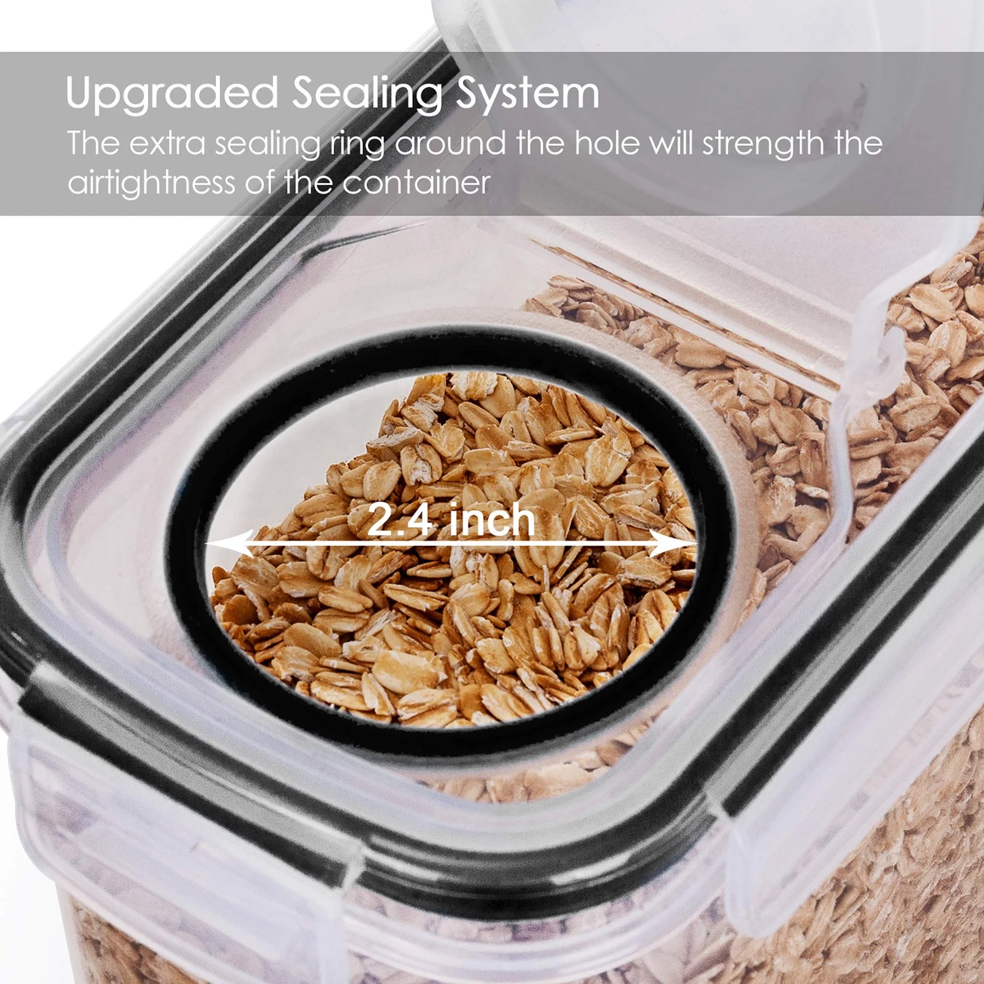 Cereal Storage Container Set of 4,  Airtight Food Storage Containers, 135.2 Fl Oz, Black