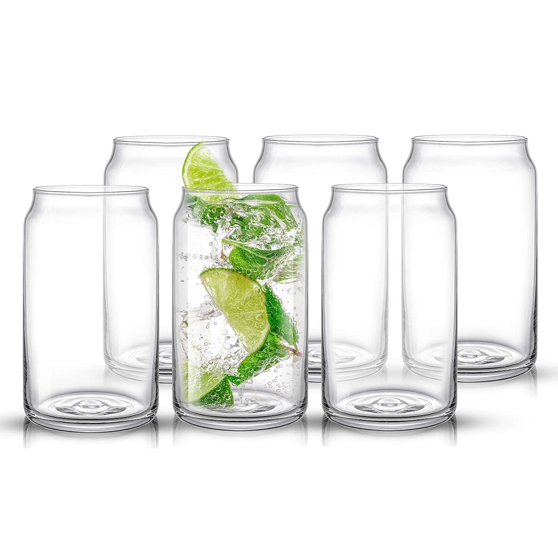Classic Can Shape Tumbler Drinking Glass - Set of 6, New in Box