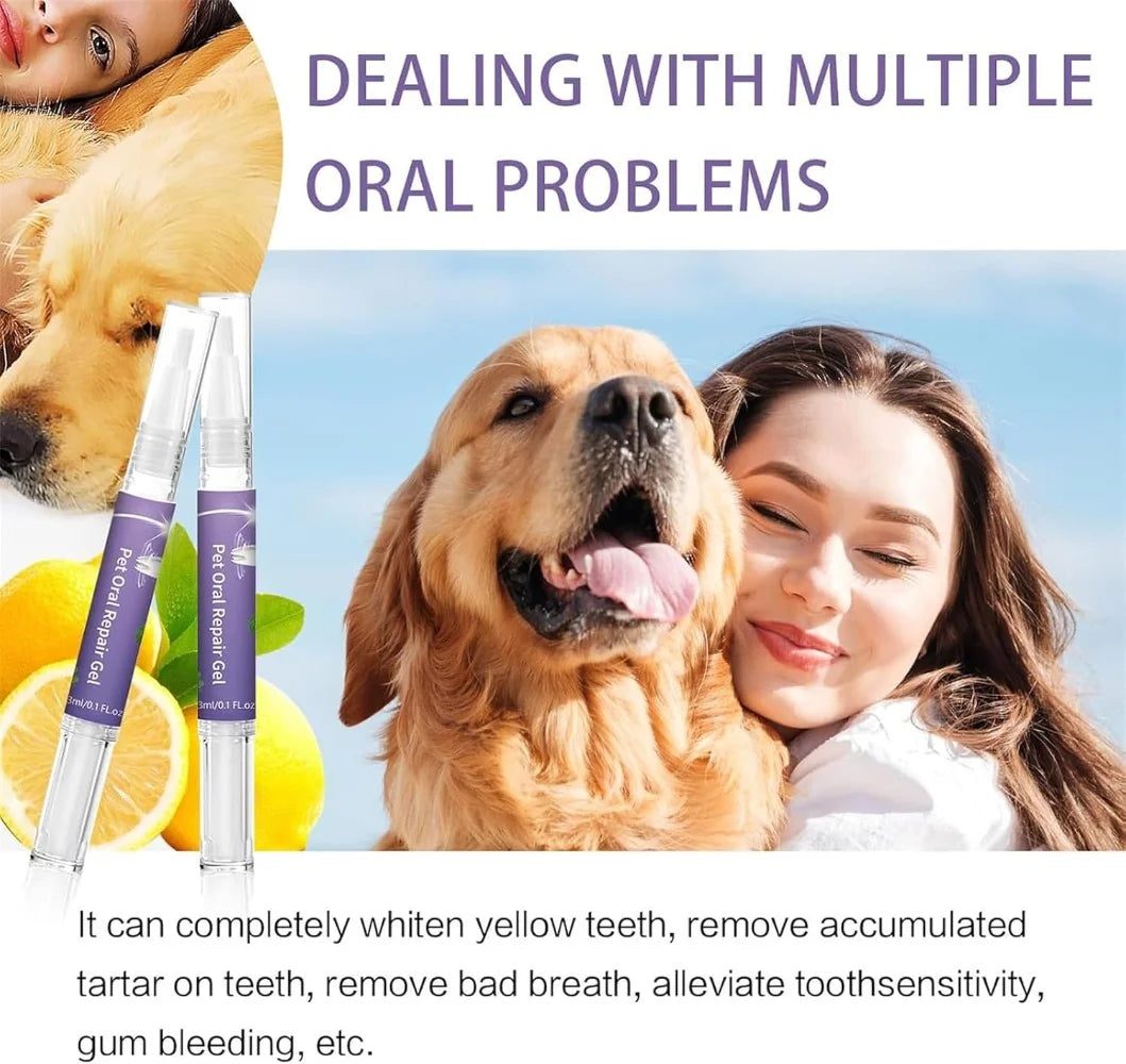 ou Lettuce Pets Toothbrush, Lettuce Pets Dog Toothbrush, Lettuce Pet Oral Repair Gel, Pet Toothbrush Pen, Tooth Cleaning Pen for Dog Cats Dental Care Fresh Breath 